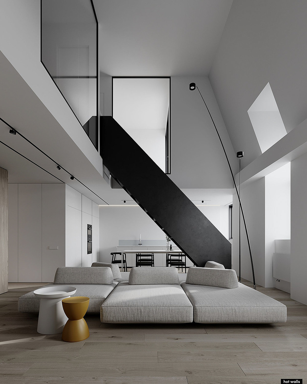 Extremely simple wind，Industrial wind，space design ，two-storied building，