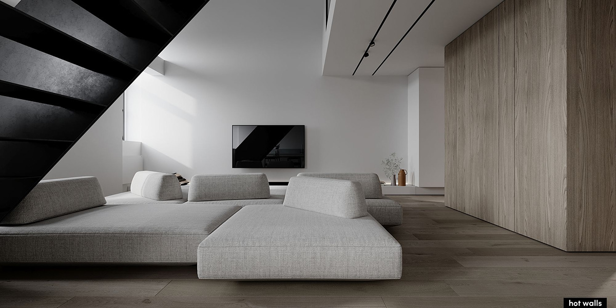 Extremely simple wind，Industrial wind，space design ，two-storied building，