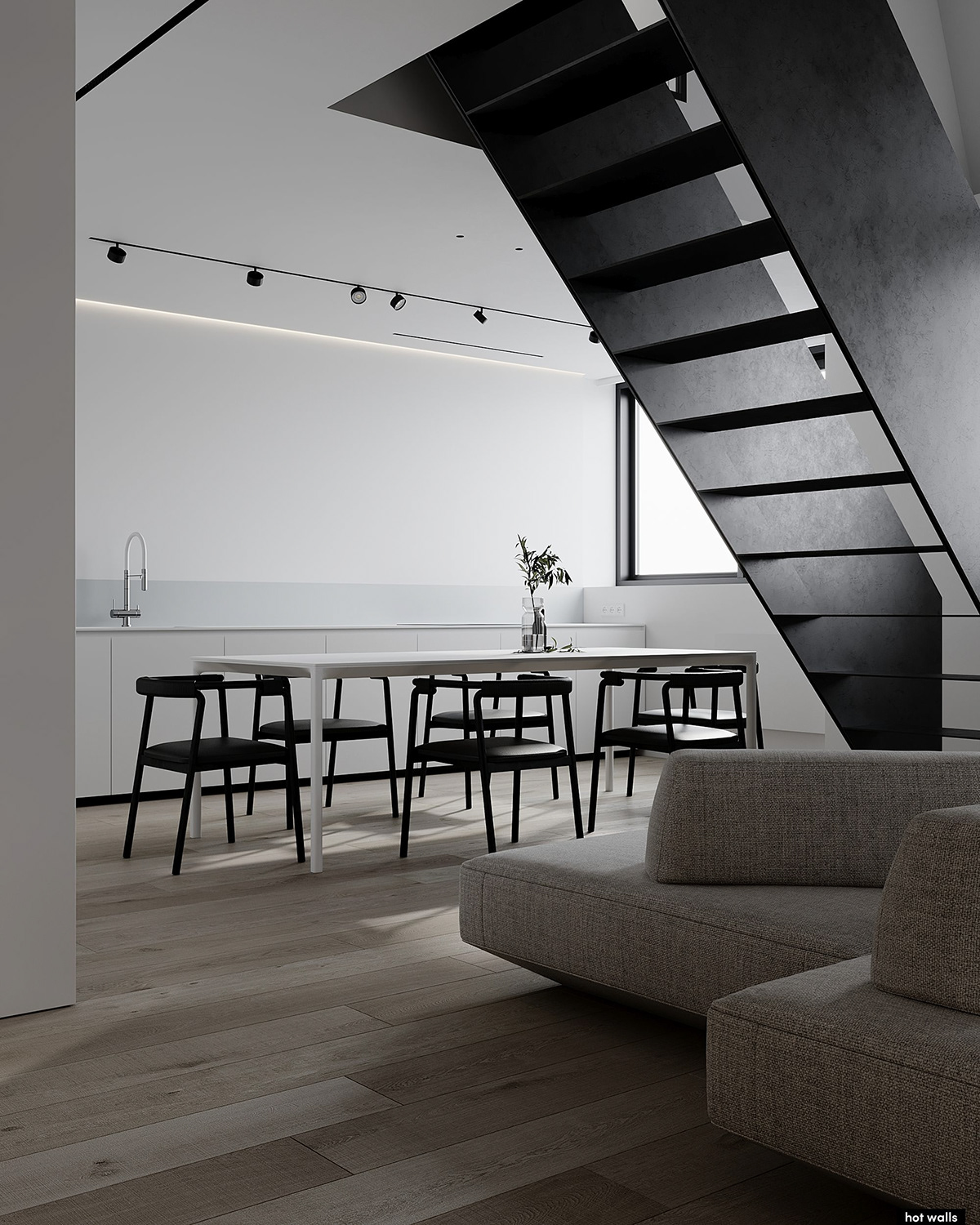 Extremely simple wind，Industrial wind，space design ，two-storied building，