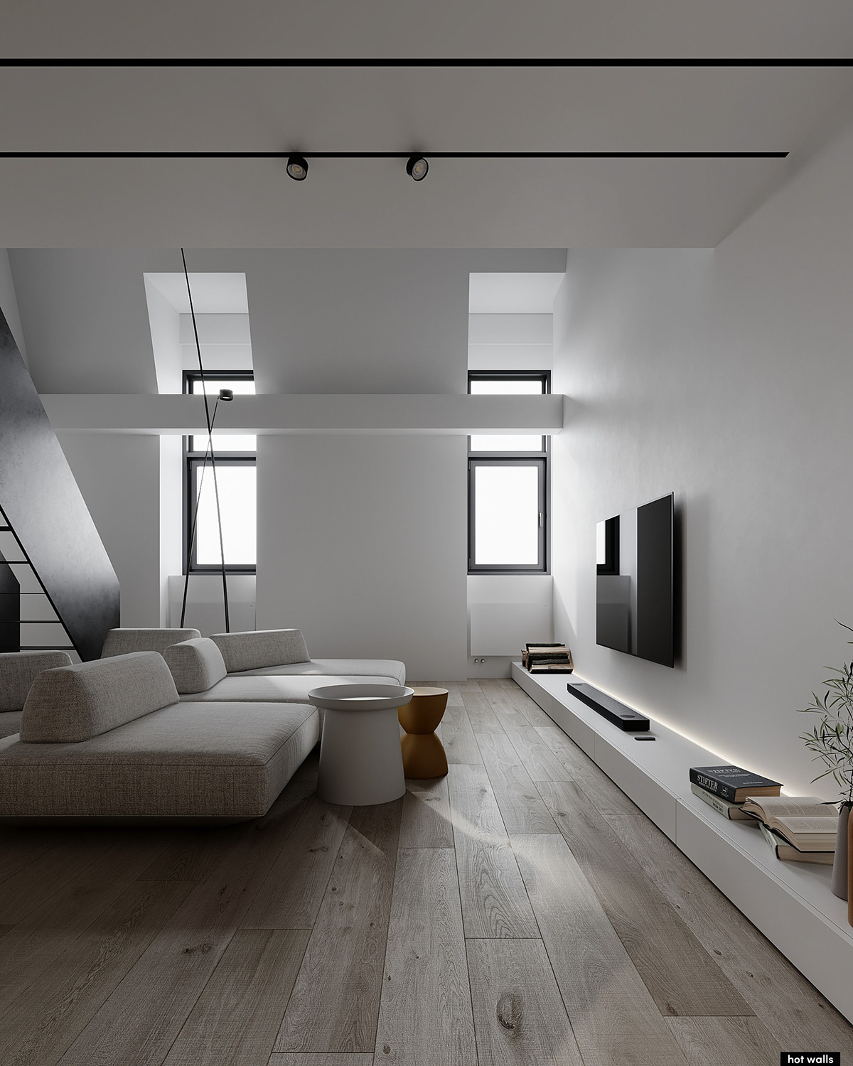 Extremely simple wind，Industrial wind，space design ，two-storied building，