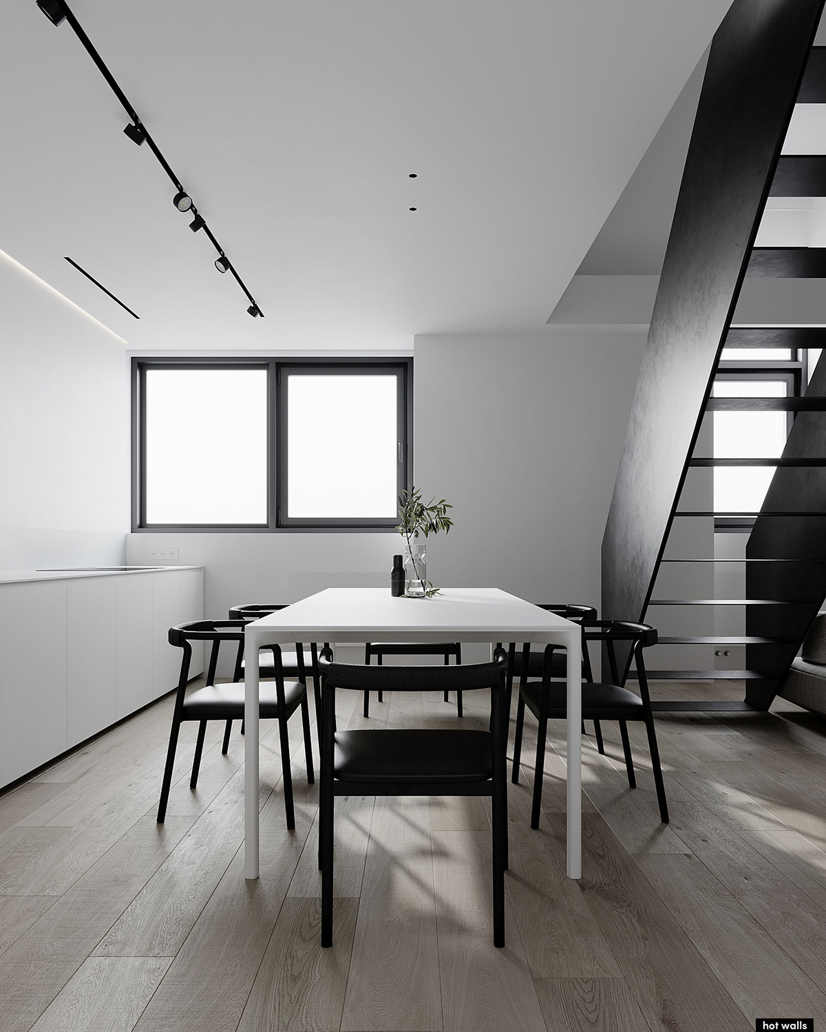 Extremely simple wind，Industrial wind，space design ，two-storied building，