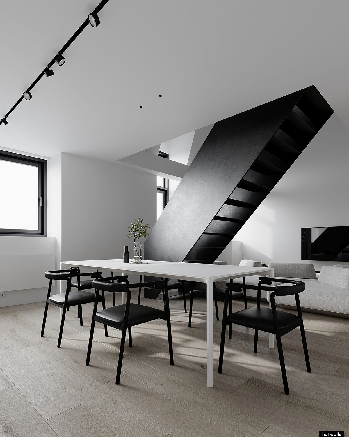 Extremely simple wind，Industrial wind，space design ，two-storied building，