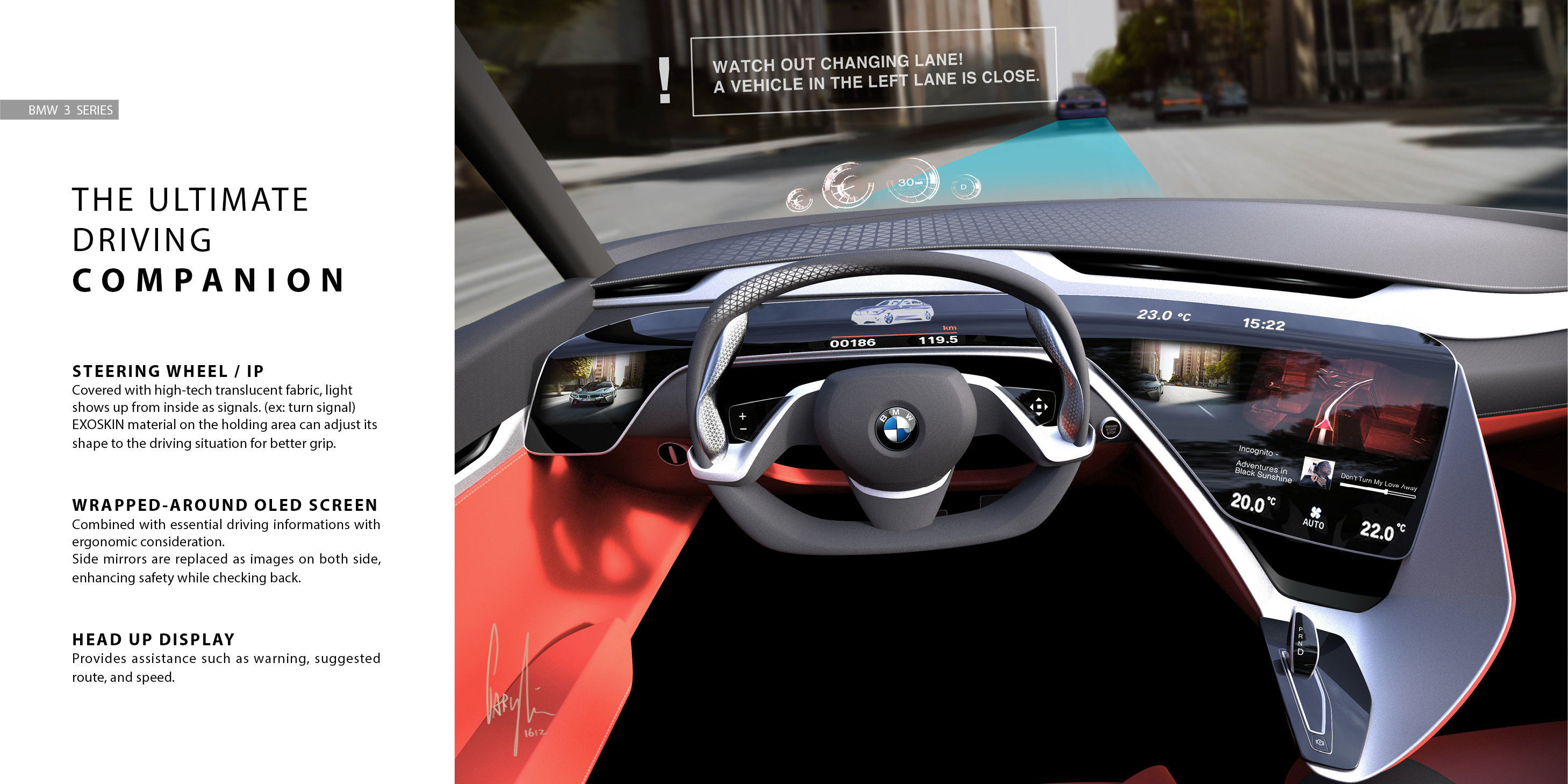 Automobile design，Automotive interior design，Concept car，bmw，bmw，Hand drawn，