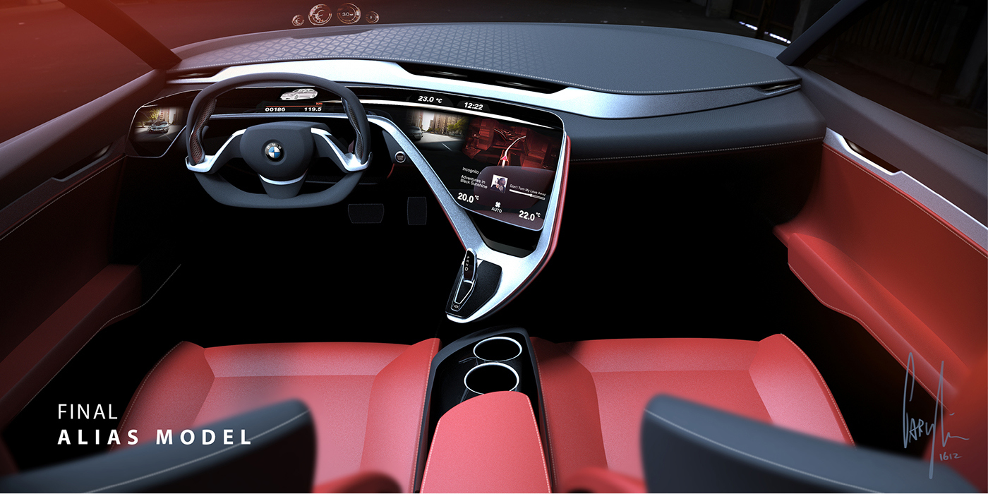 Automobile design，Automotive interior design，Concept car，bmw，bmw，Hand drawn，