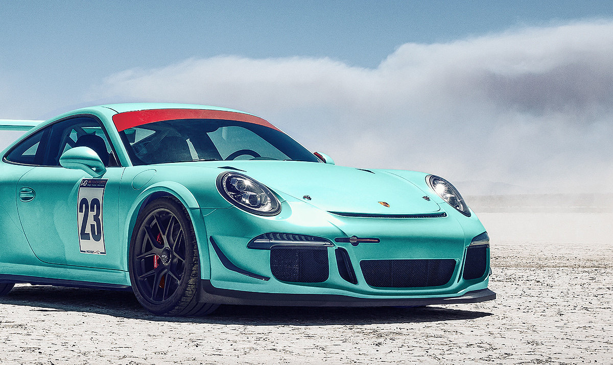 Porsche GT3 Cup，汽车设计，绿色，
