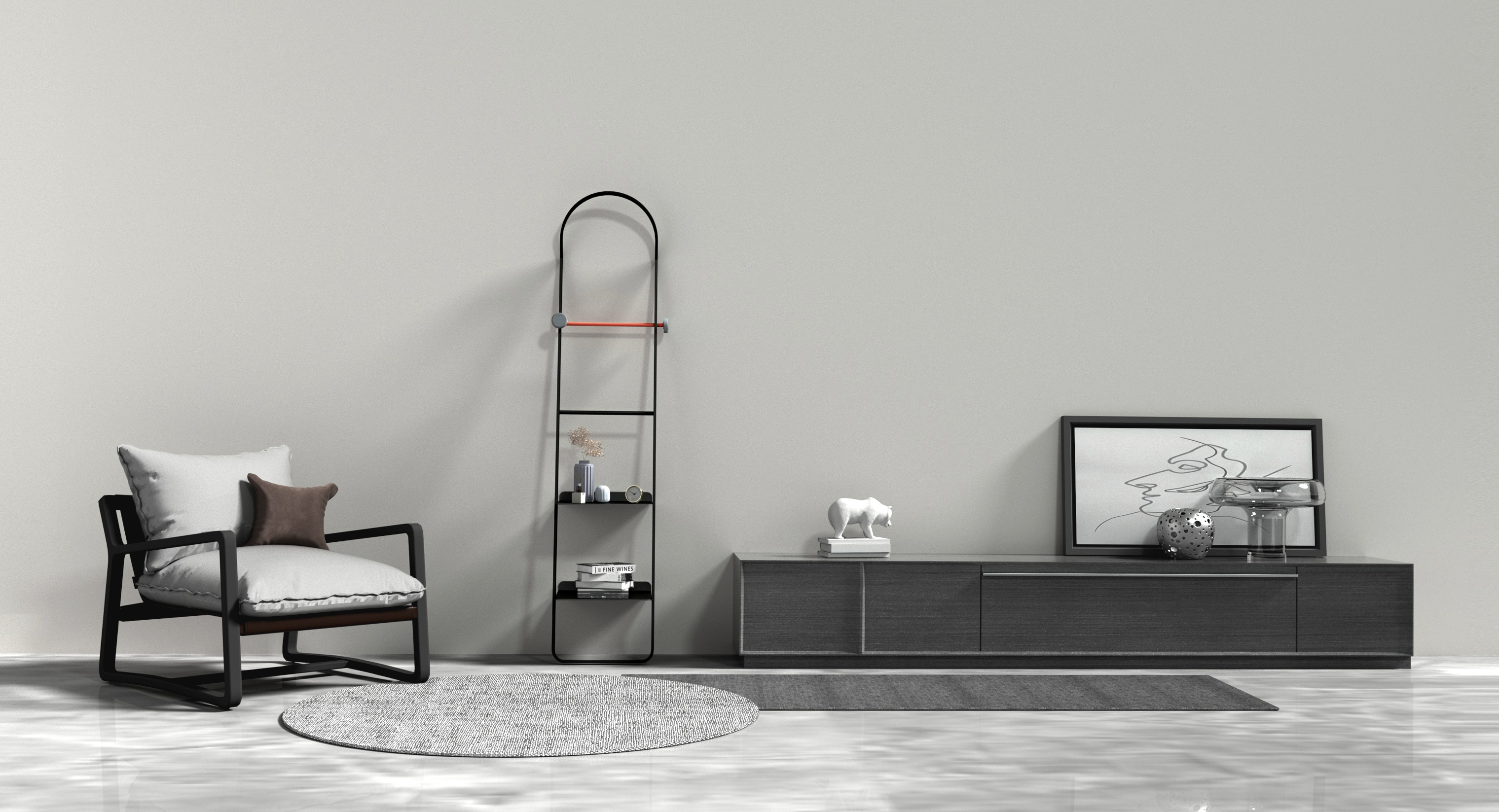 Several degree grey design，Storage rack，Several degrees grey furniture，