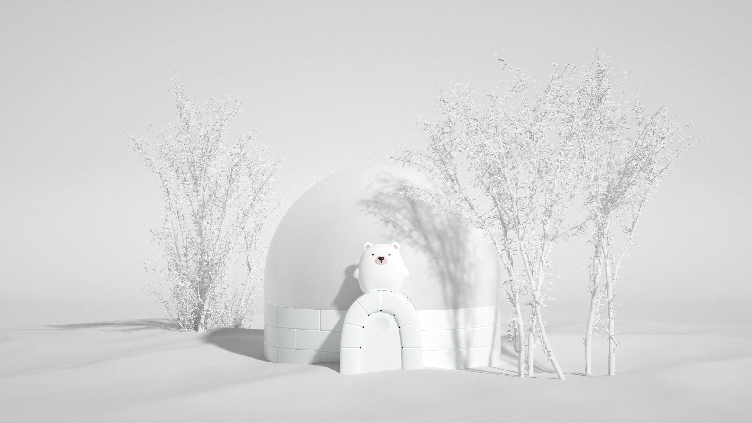 Polar bear，penguin，Snow house，Projection lamp，Night light，