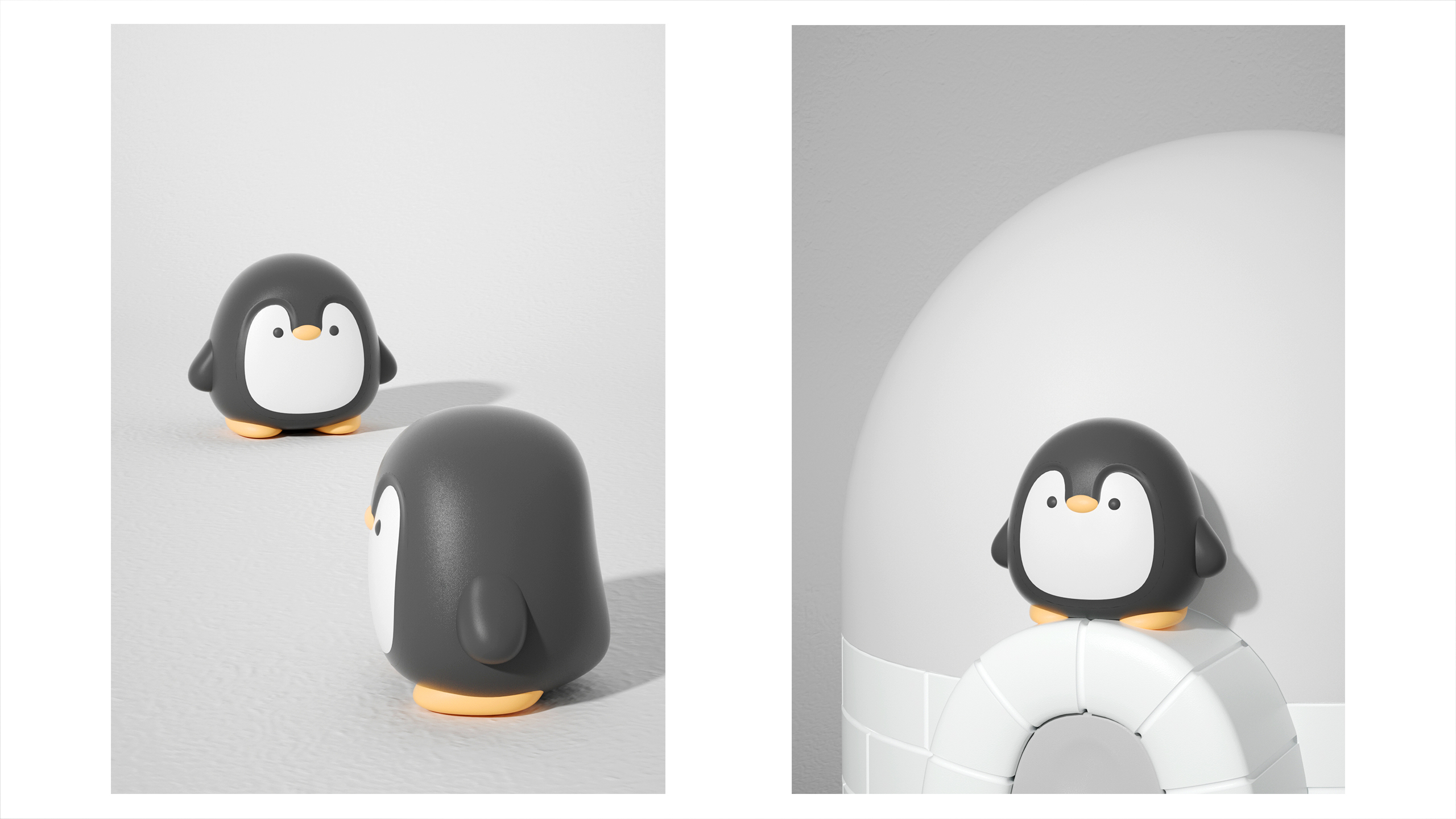 Polar bear，penguin，Snow house，Projection lamp，Night light，