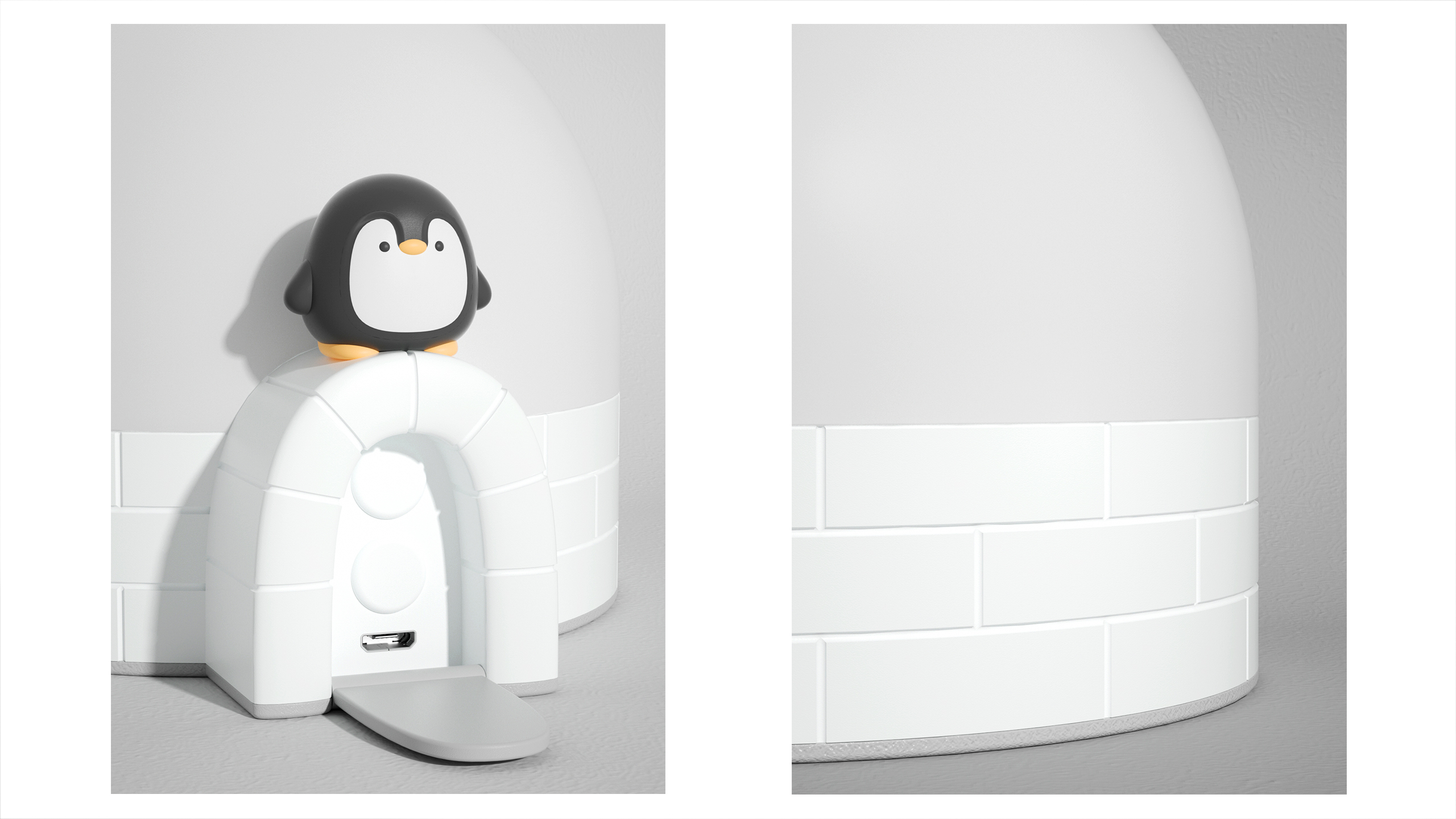 Polar bear，penguin，Snow house，Projection lamp，Night light，