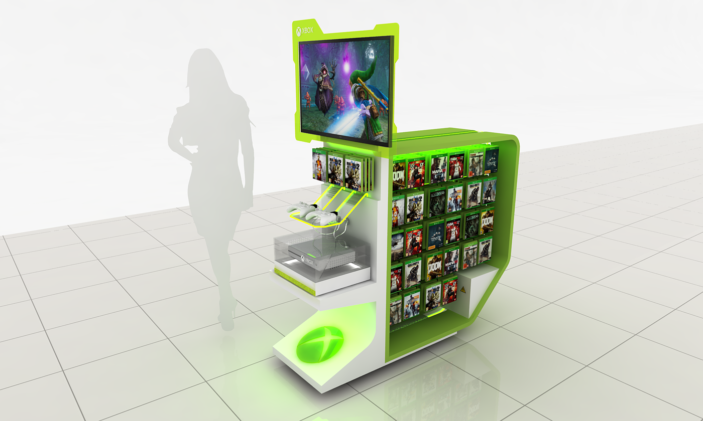 xbox，recreational machines，Trial machine，Display stand，conceptual design，