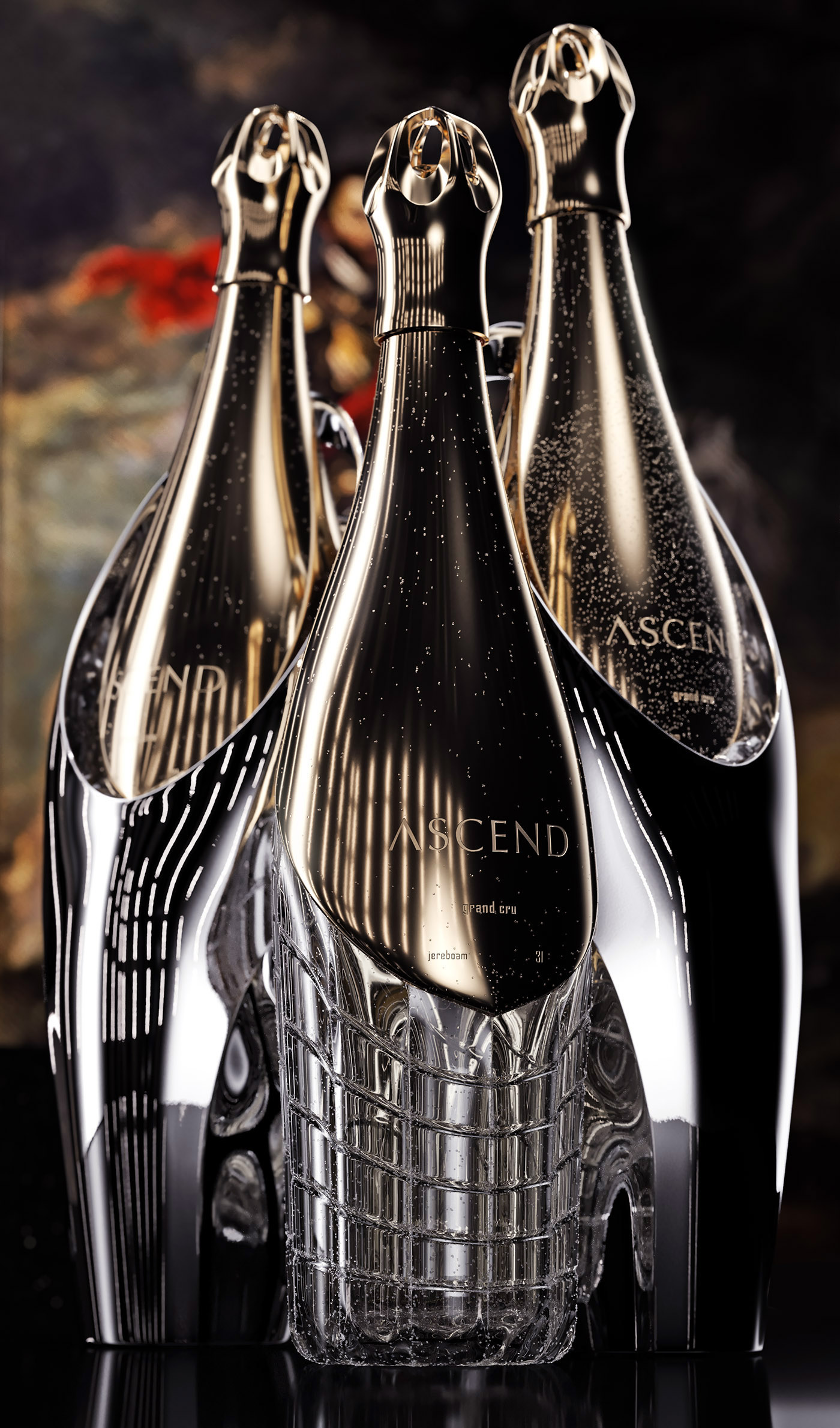 Ascend，champagne，packing design，