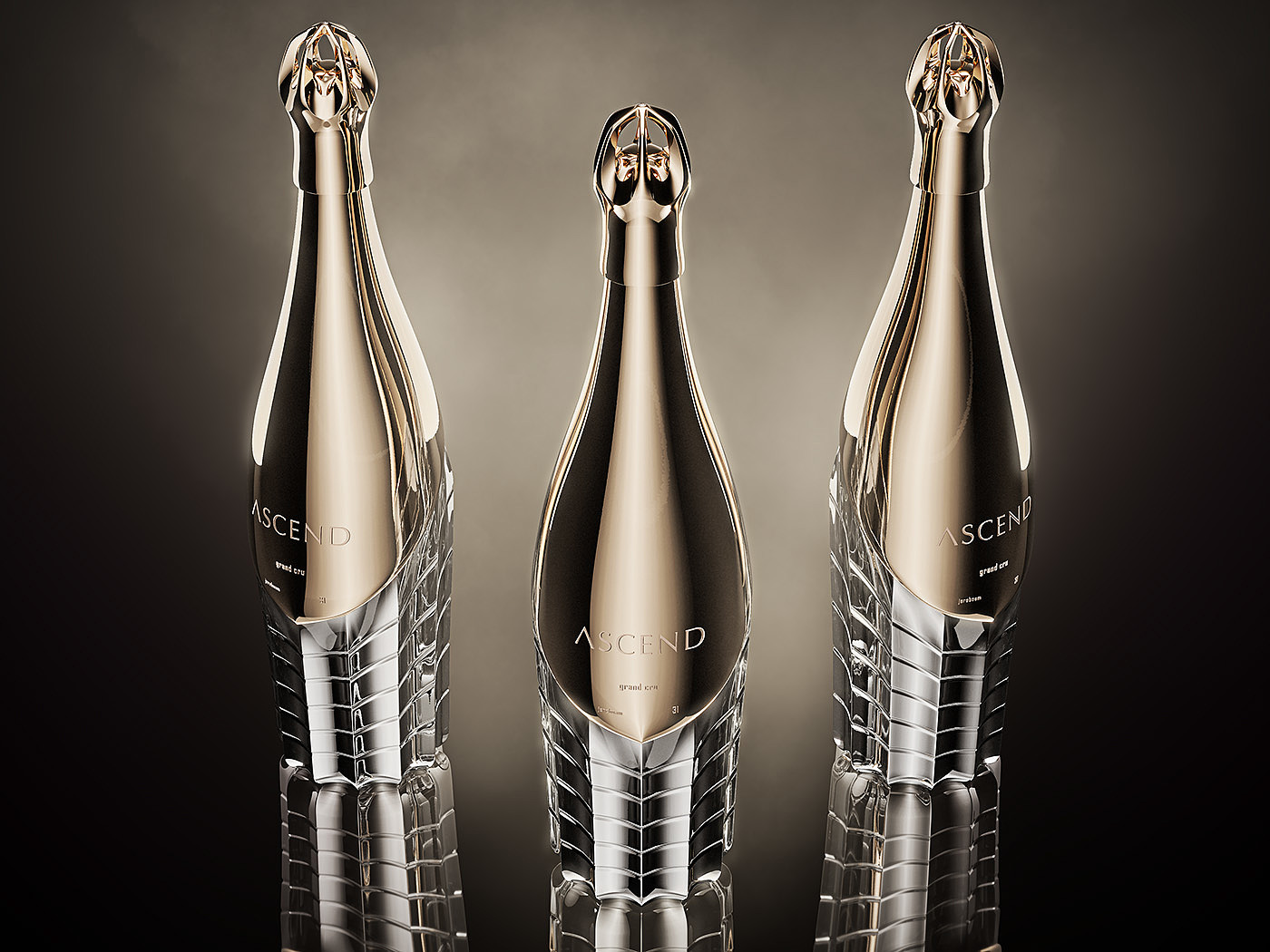 Ascend，champagne，packing design，