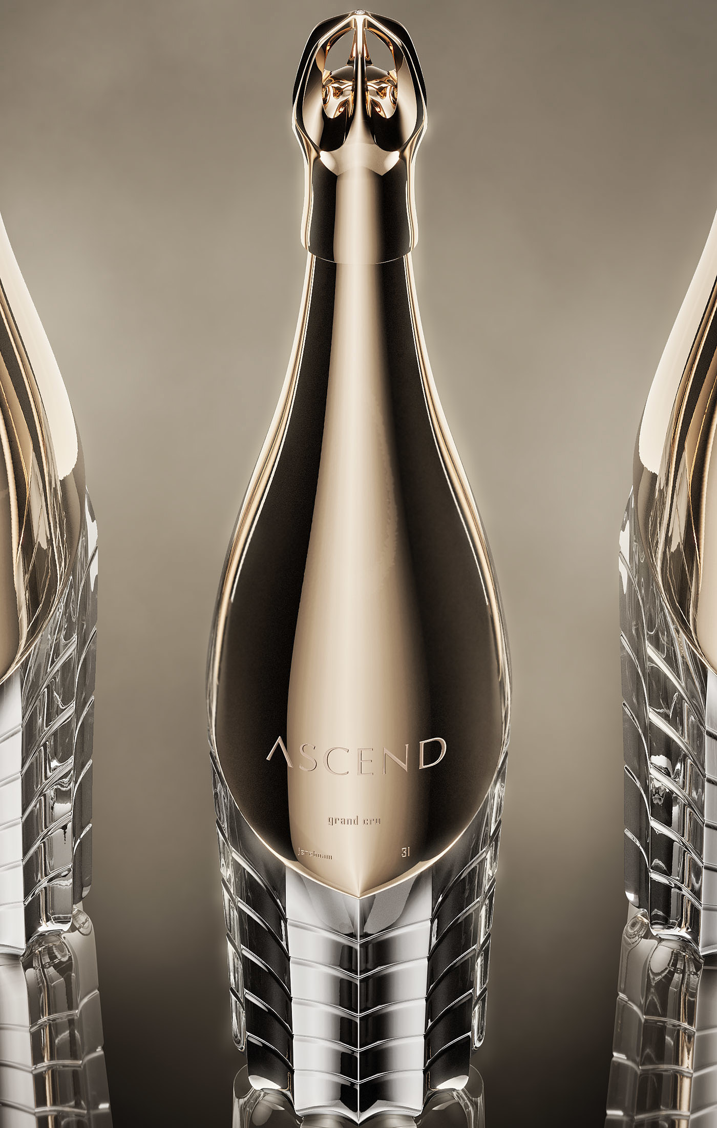 Ascend，champagne，packing design，