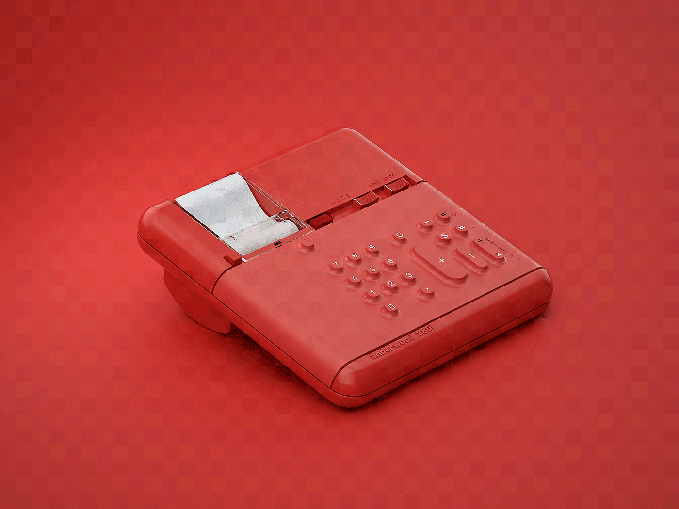 渲染，产品设计，render，打字机，Olivetti，