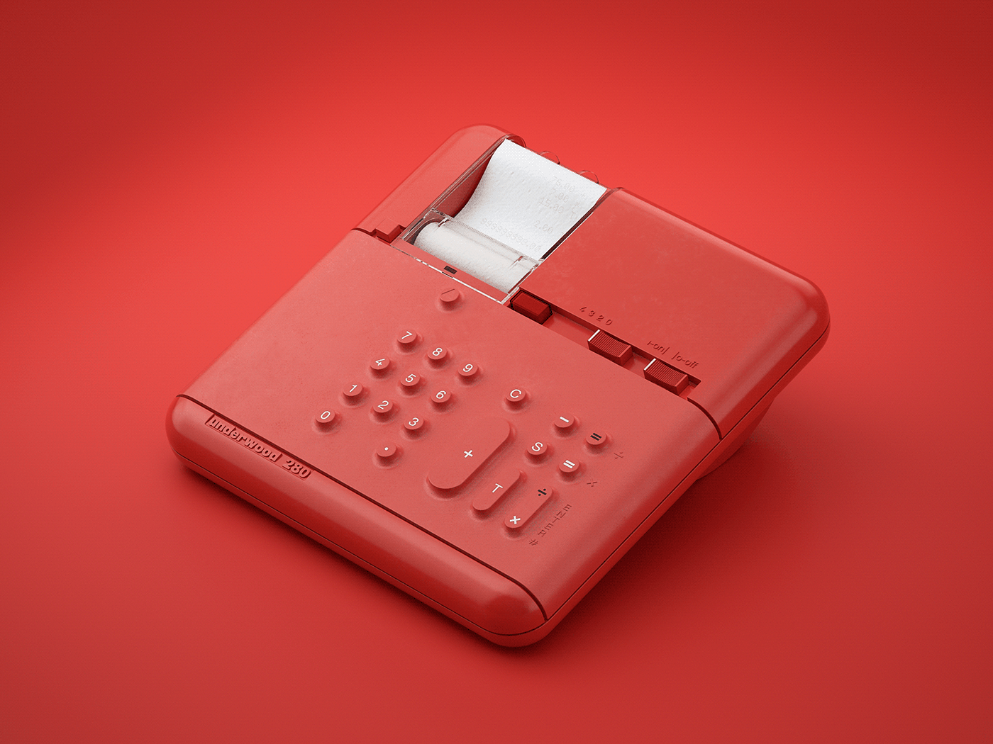 Render，product design，render，typewriter，Olivetti，
