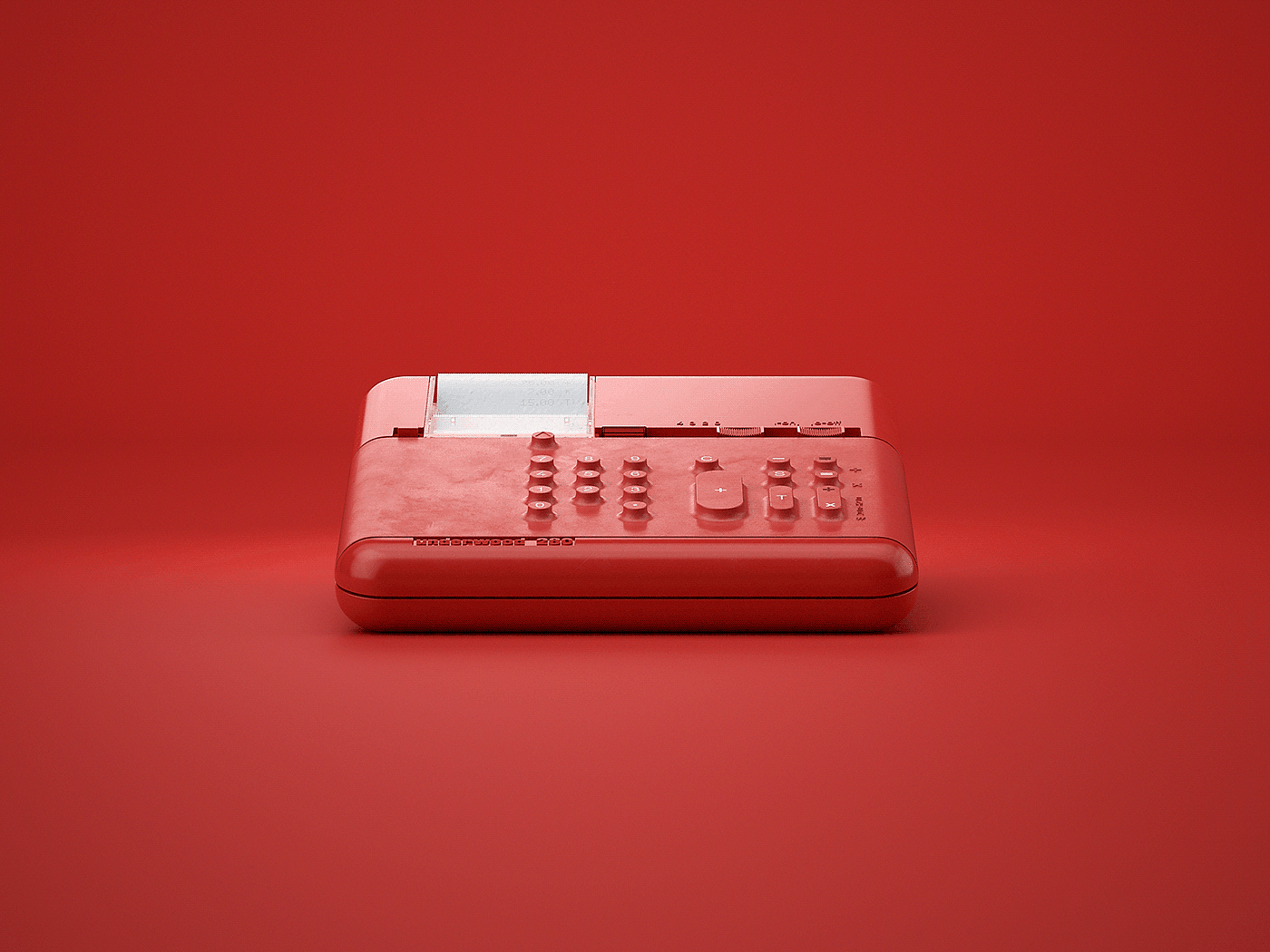 Render，product design，render，typewriter，Olivetti，