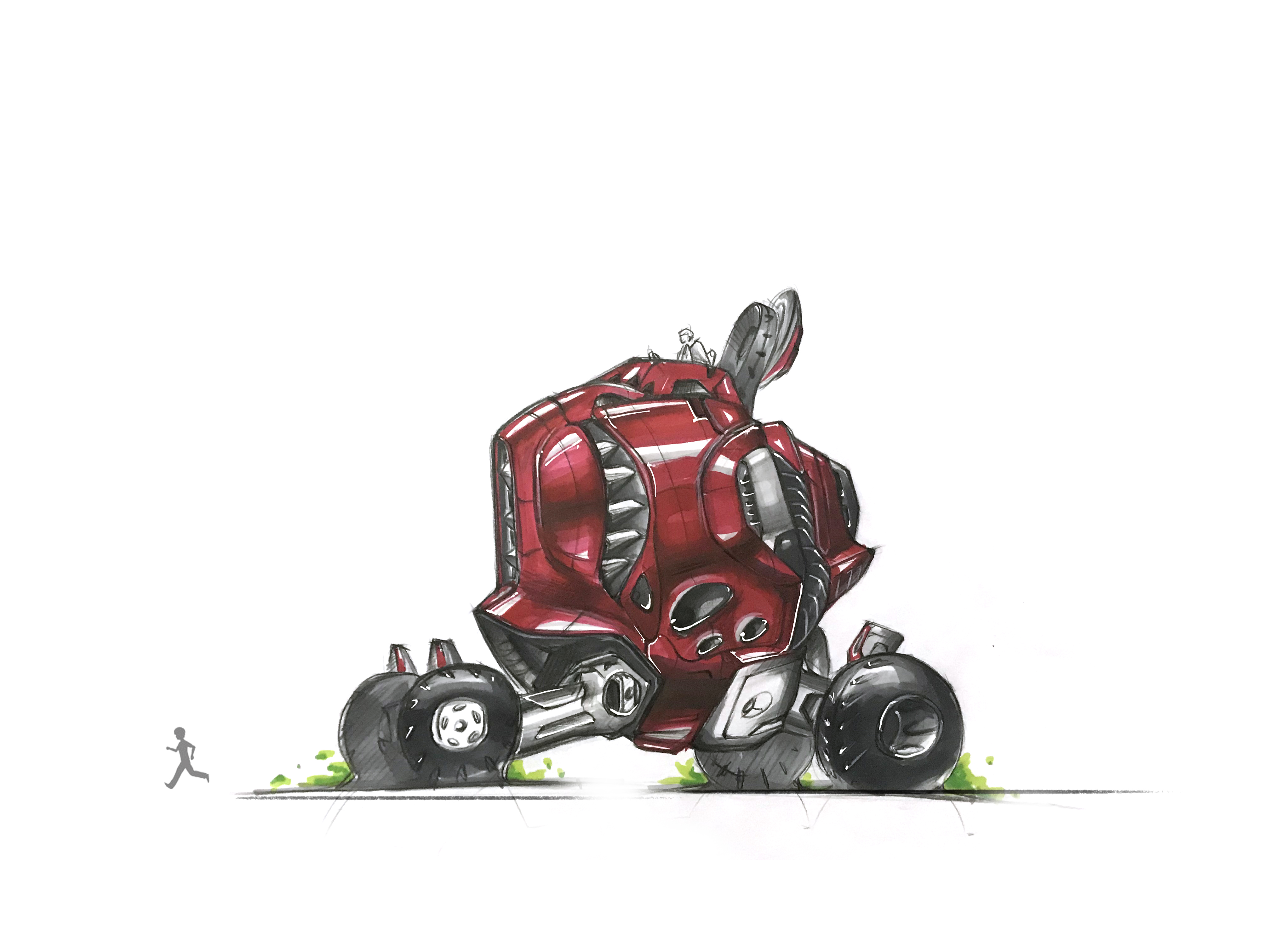 marker pen，Colored lead，draft，Hand drawing process，