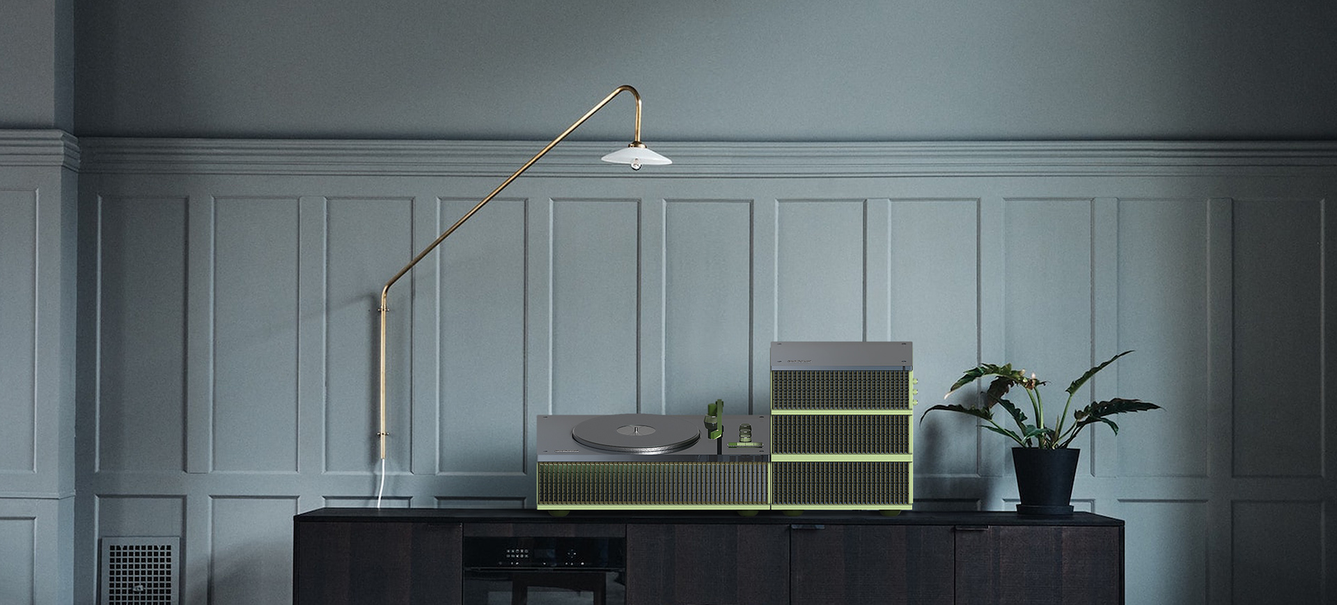 Vinyl record player，speaker，right angle，ridge，