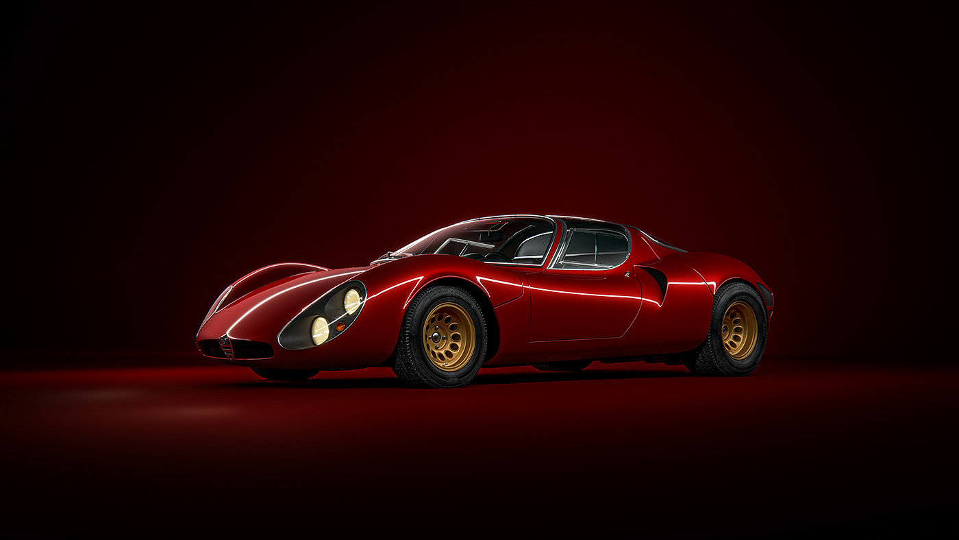 Luis Lara Osori，Alfa Romeo，三维模型，跑车，