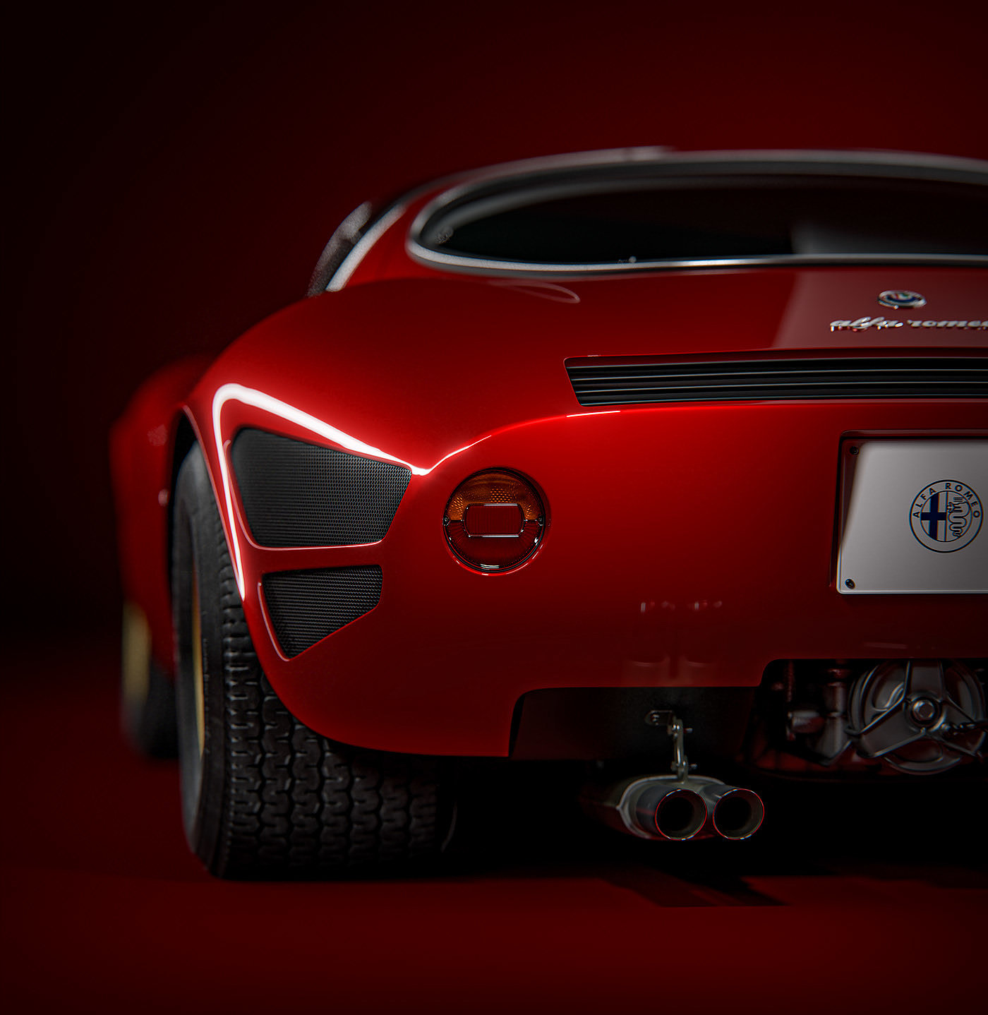 Luis Lara Osori，Alfa Romeo，三维模型，跑车，