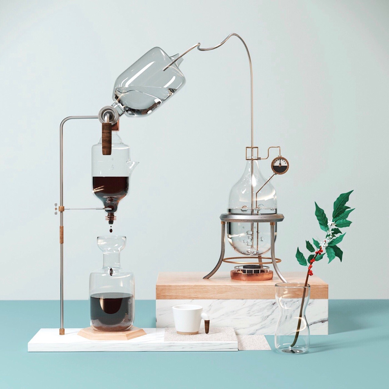 Coffee machine，pick，Grinding，Simplicity，concept，