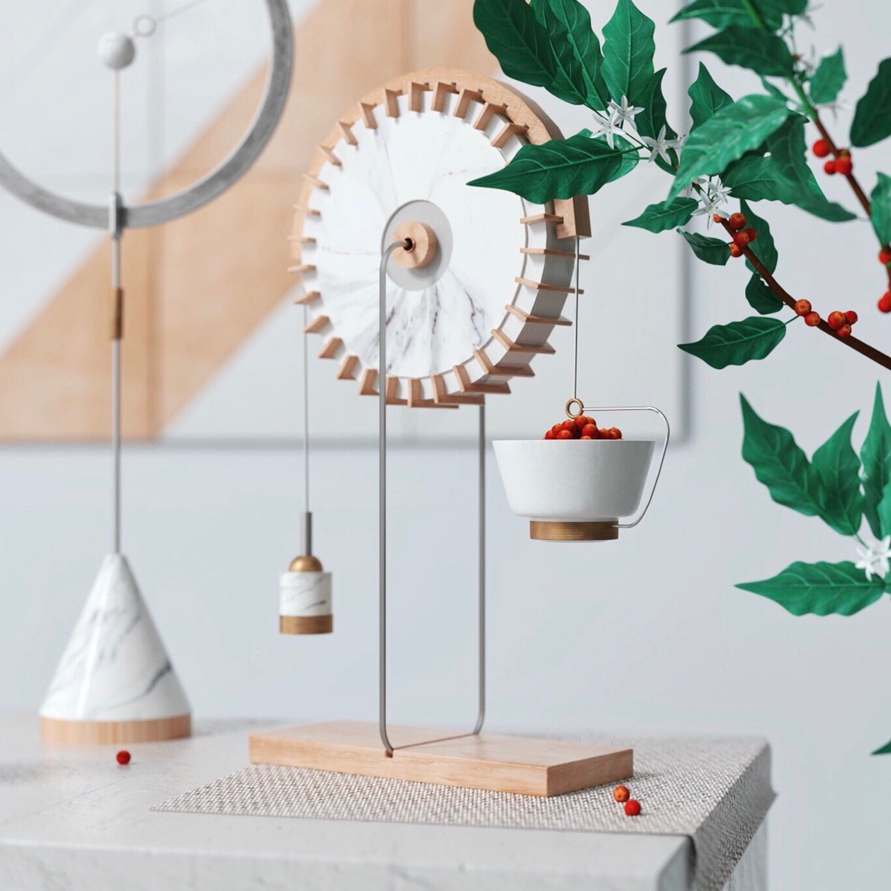 Coffee machine，pick，Grinding，Simplicity，concept，