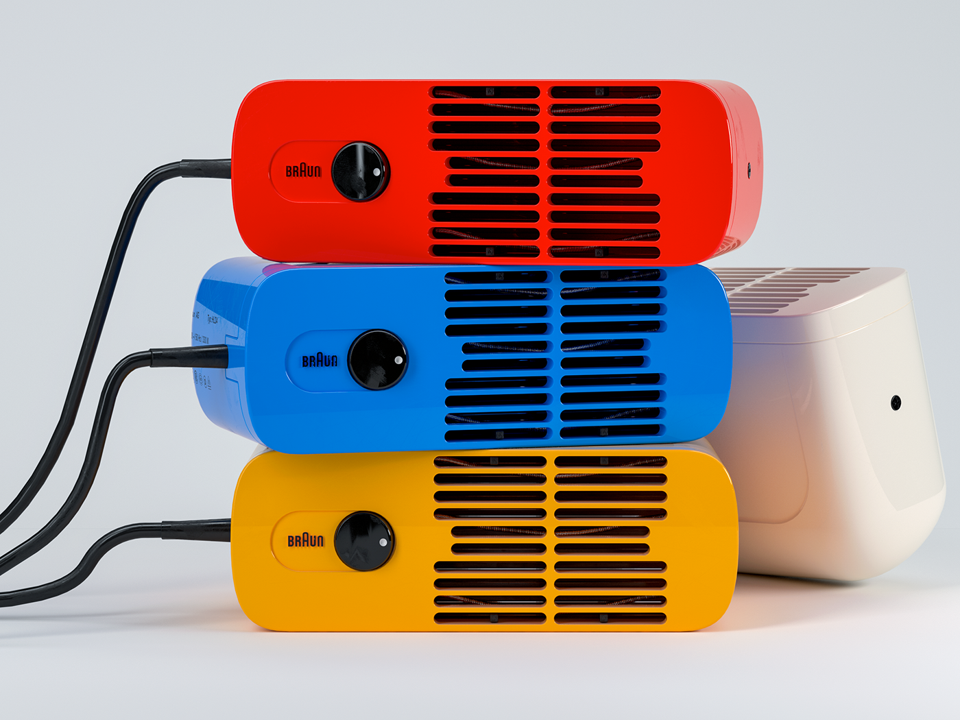 television，radio，Render，3d，