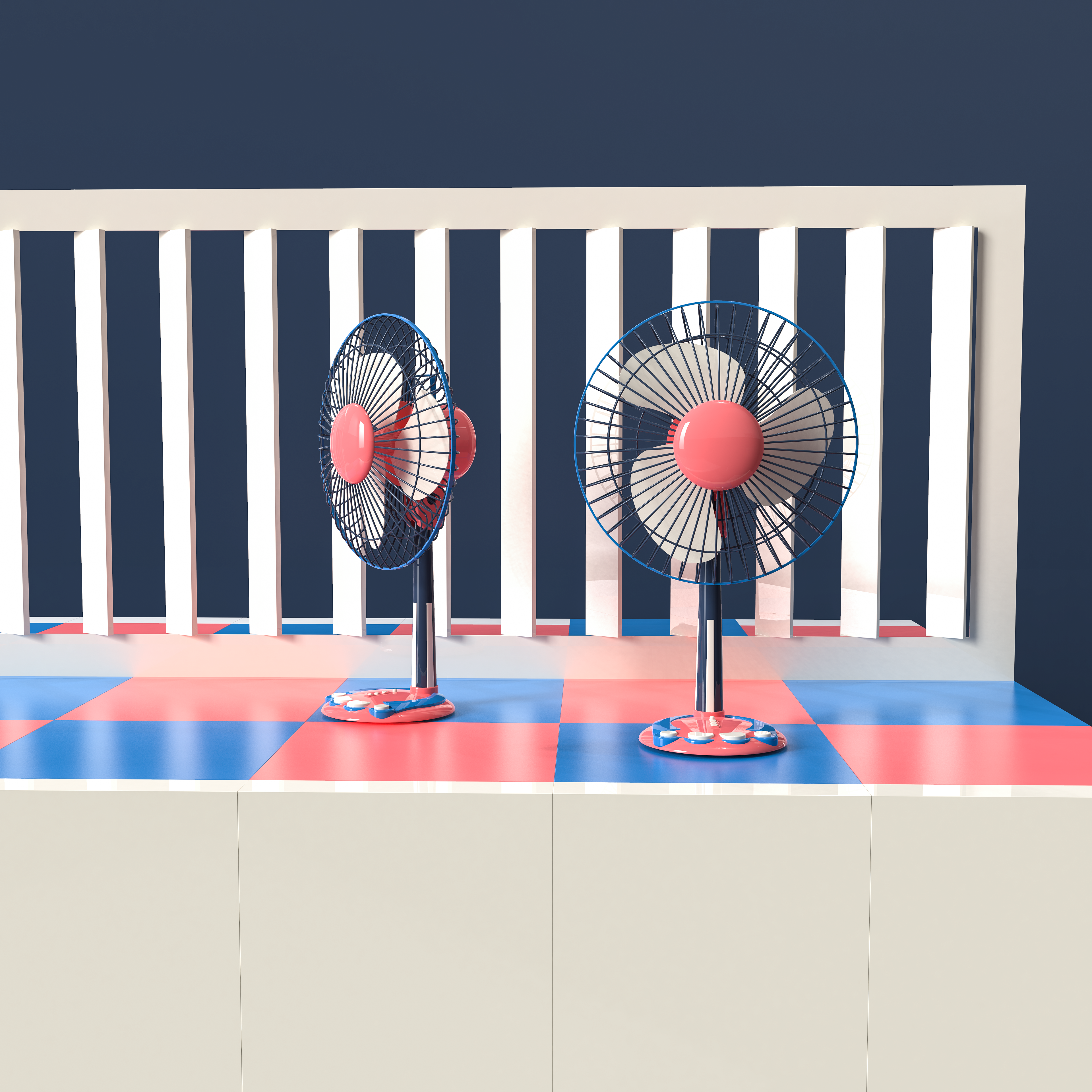 children，electric fan，Modeling and rendering，scene，