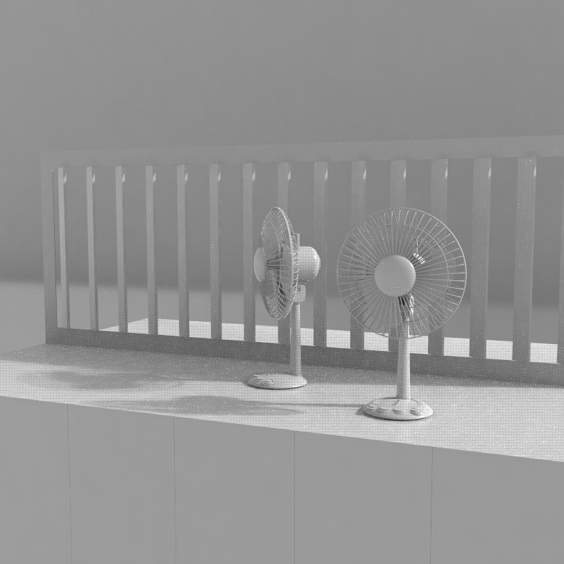 children，electric fan，Modeling and rendering，scene，