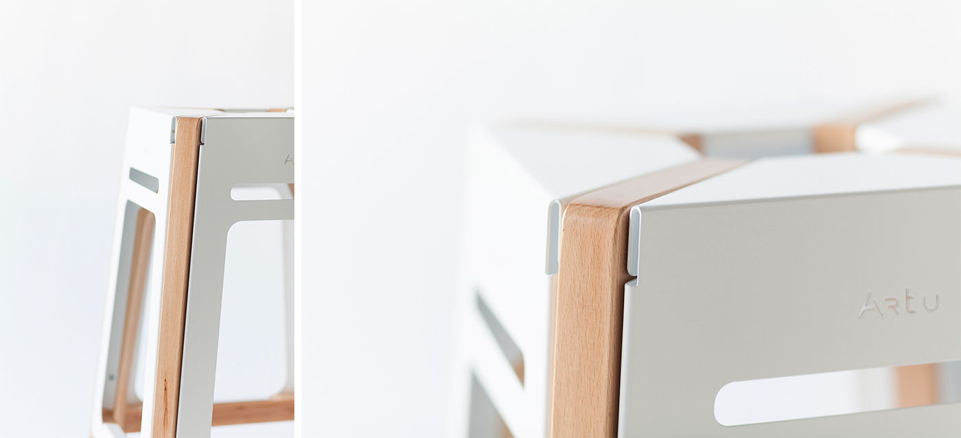 Bar chair，Metal，wood，combination，