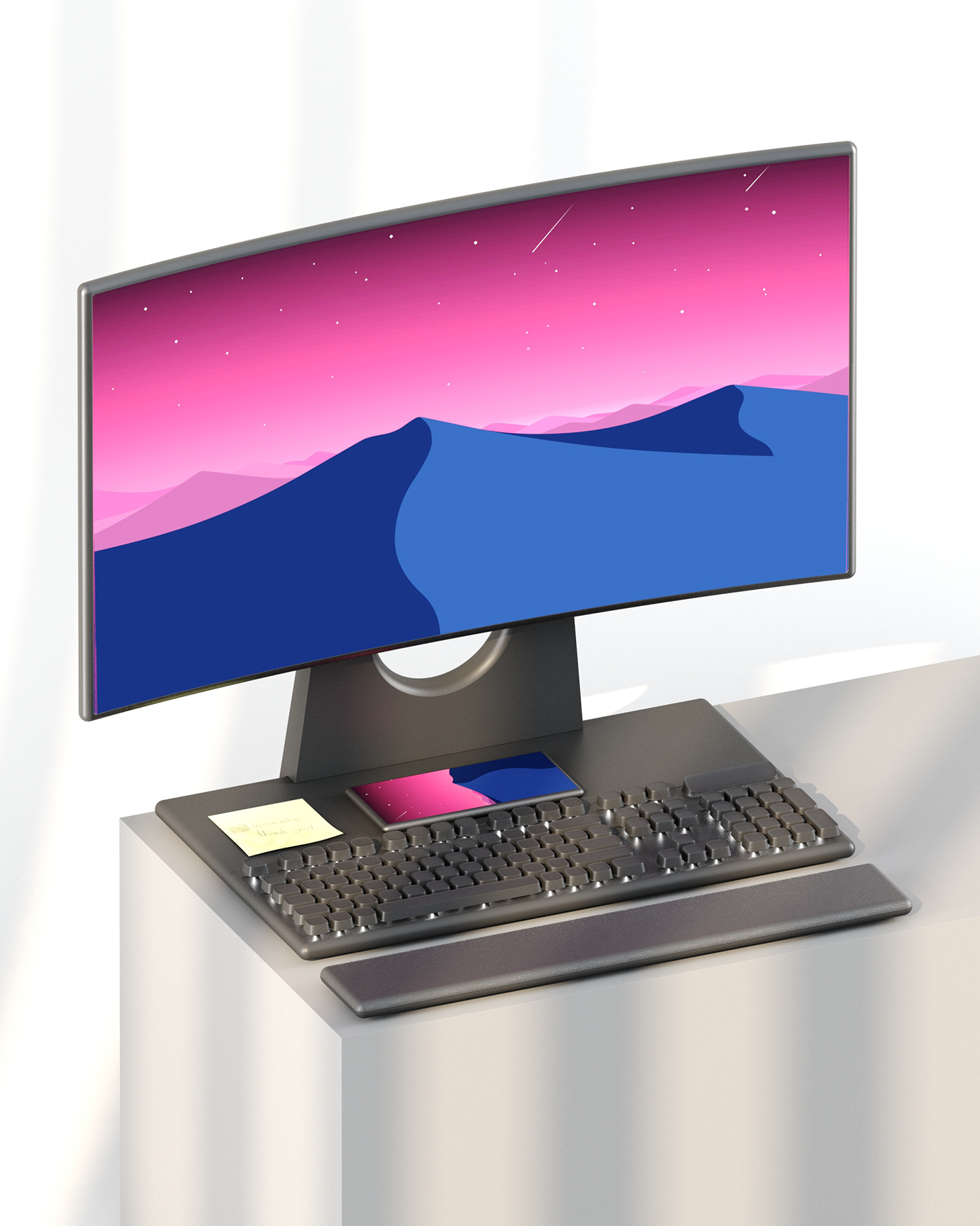 M&K00，monitor，keyboard，magnet，