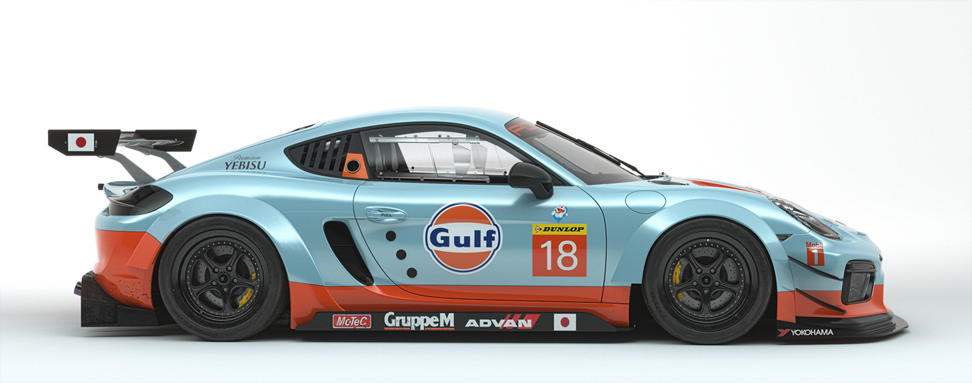 porsche，racing，green，