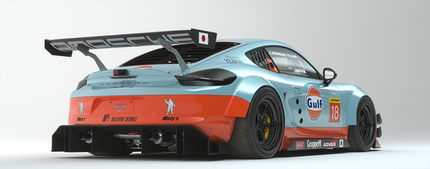 porsche，racing，green，