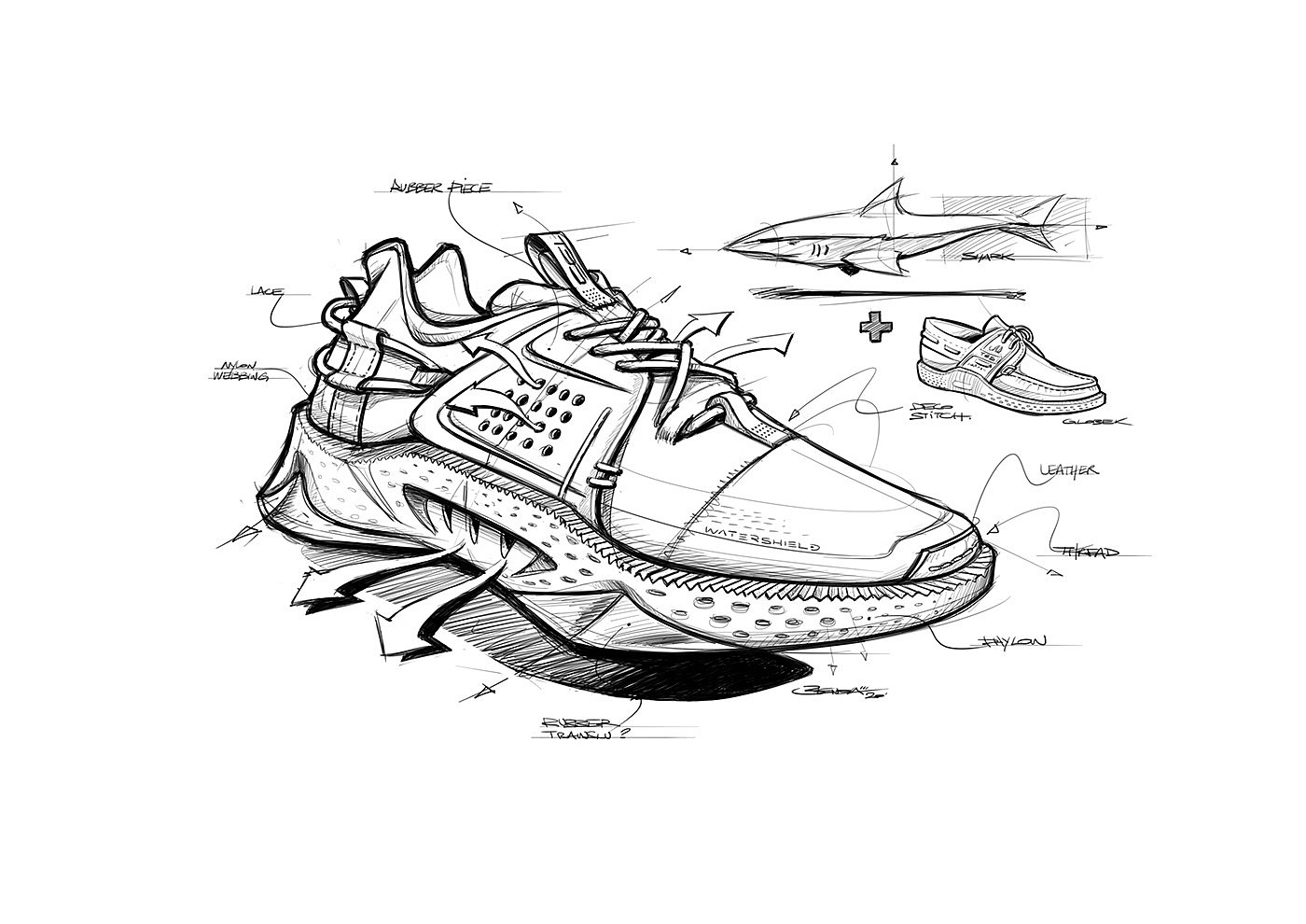 Sketch book，sneakers，Hand drawn，