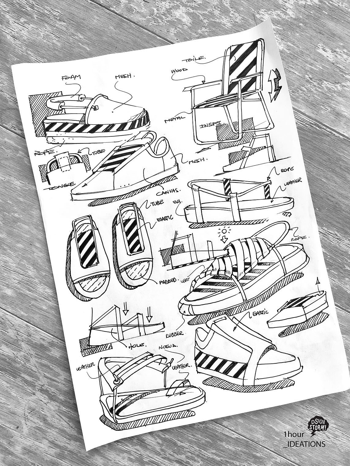 Sketch book，sneakers，Hand drawn，