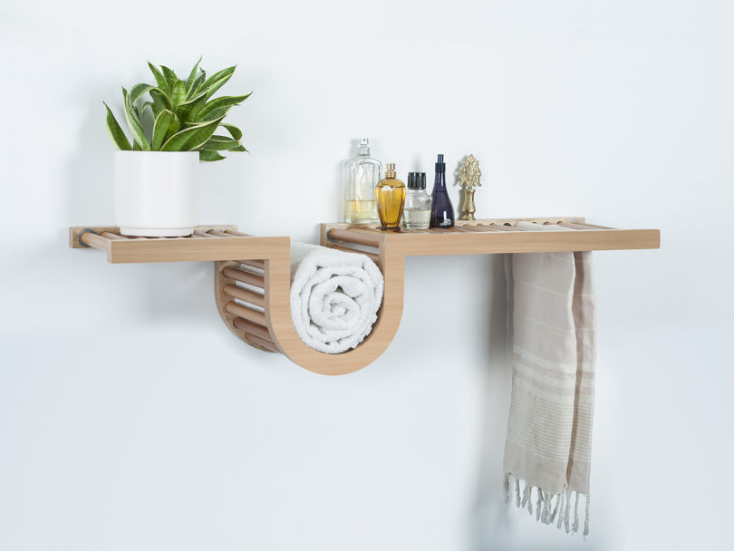 The Wave Shelf，bookshelf，woodiness，