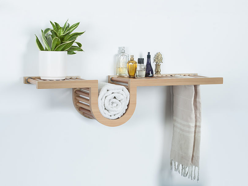 The Wave Shelf，bookshelf，woodiness，