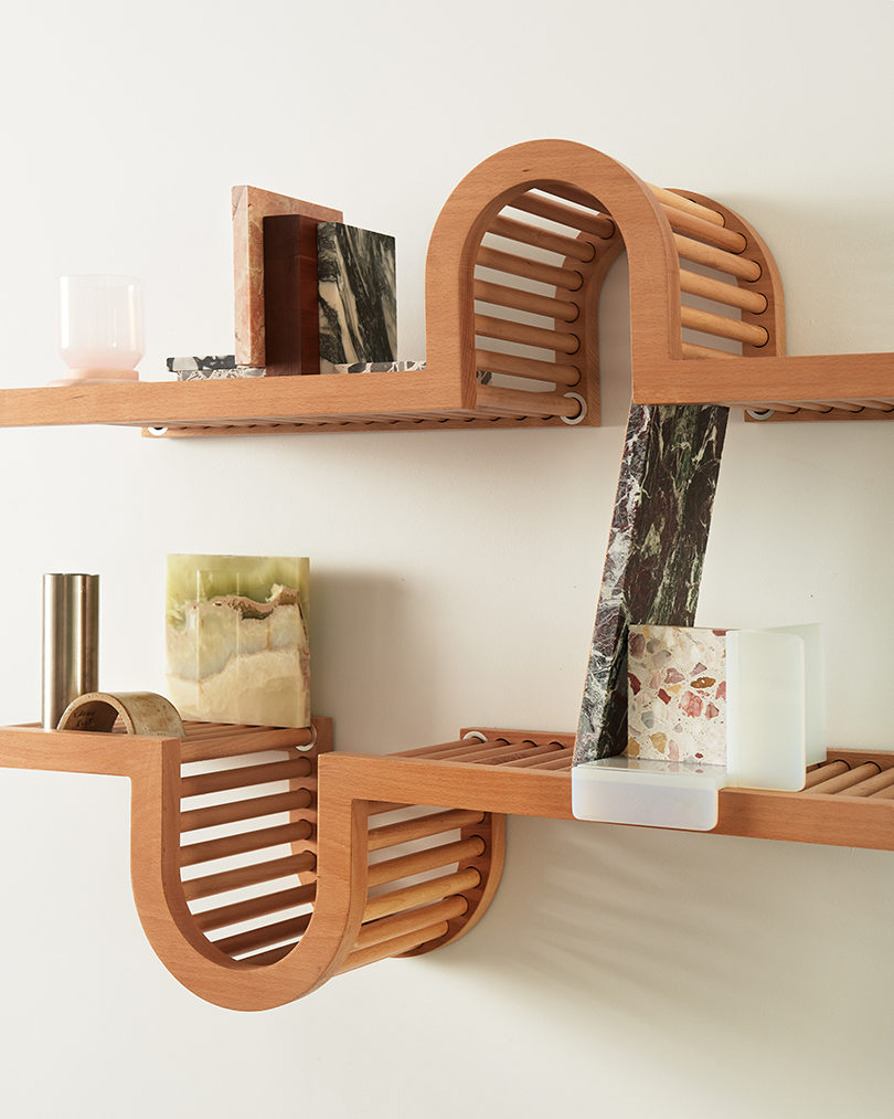 The Wave Shelf，bookshelf，woodiness，
