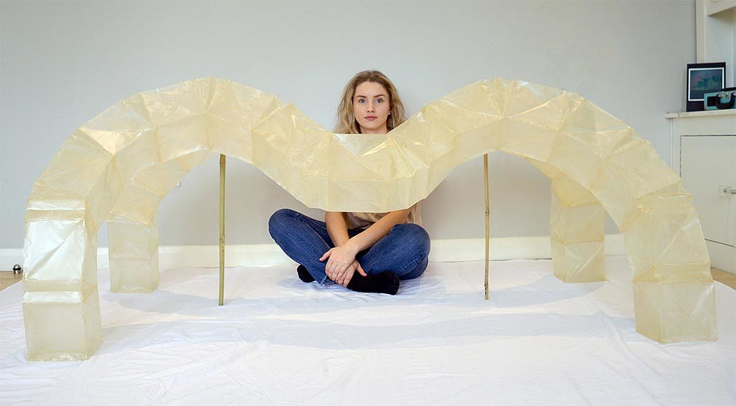 Inflatable bamboo greenhouse，Hague，Origami effect，