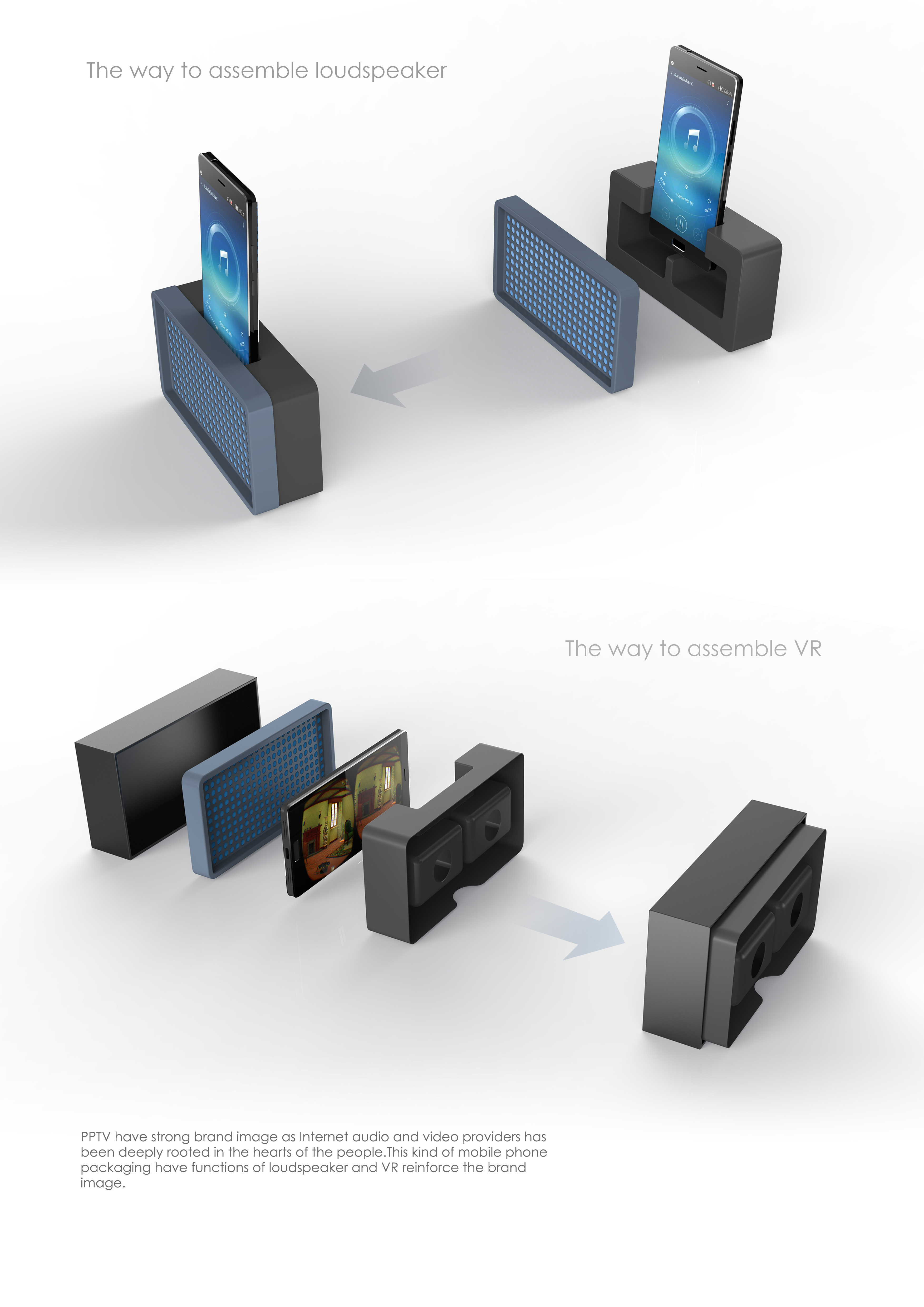 Mobile phone packaging，packing box，loudspeaker box，VR glasses，pptv，