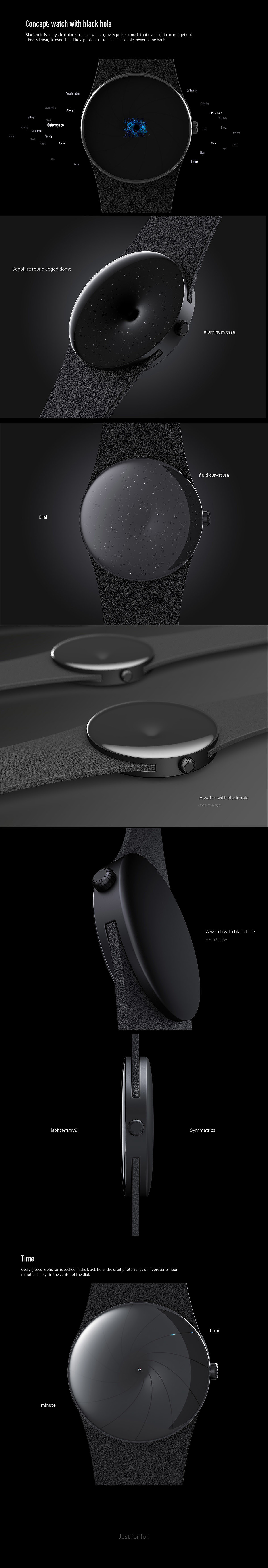 black hole，Wrist watch，conceptual design，originality，marvellous，