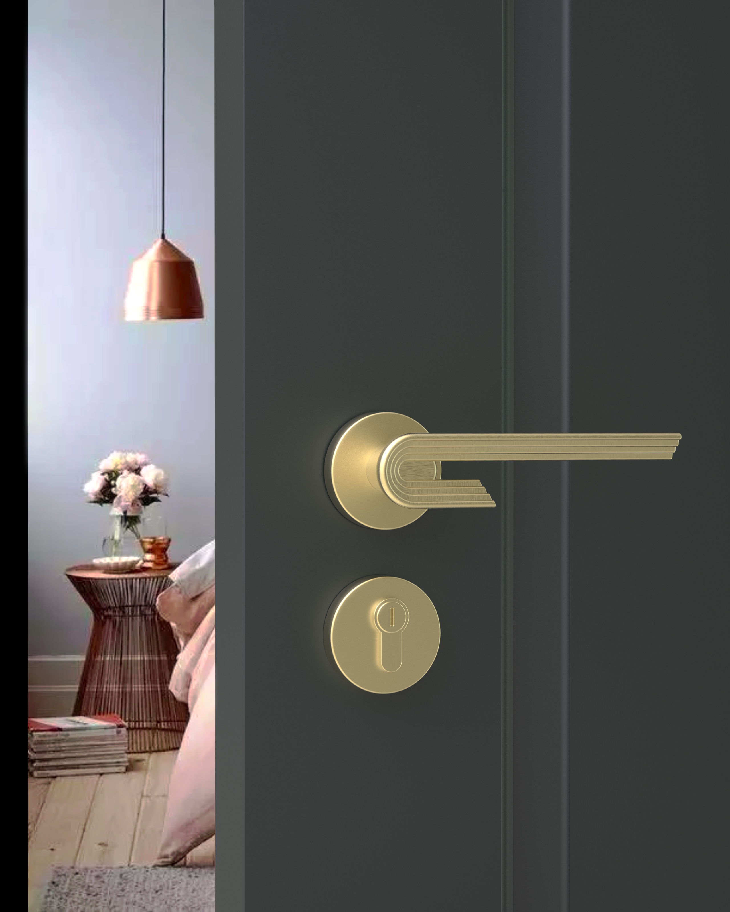 Interior design，Retro，NEW，Door lock，