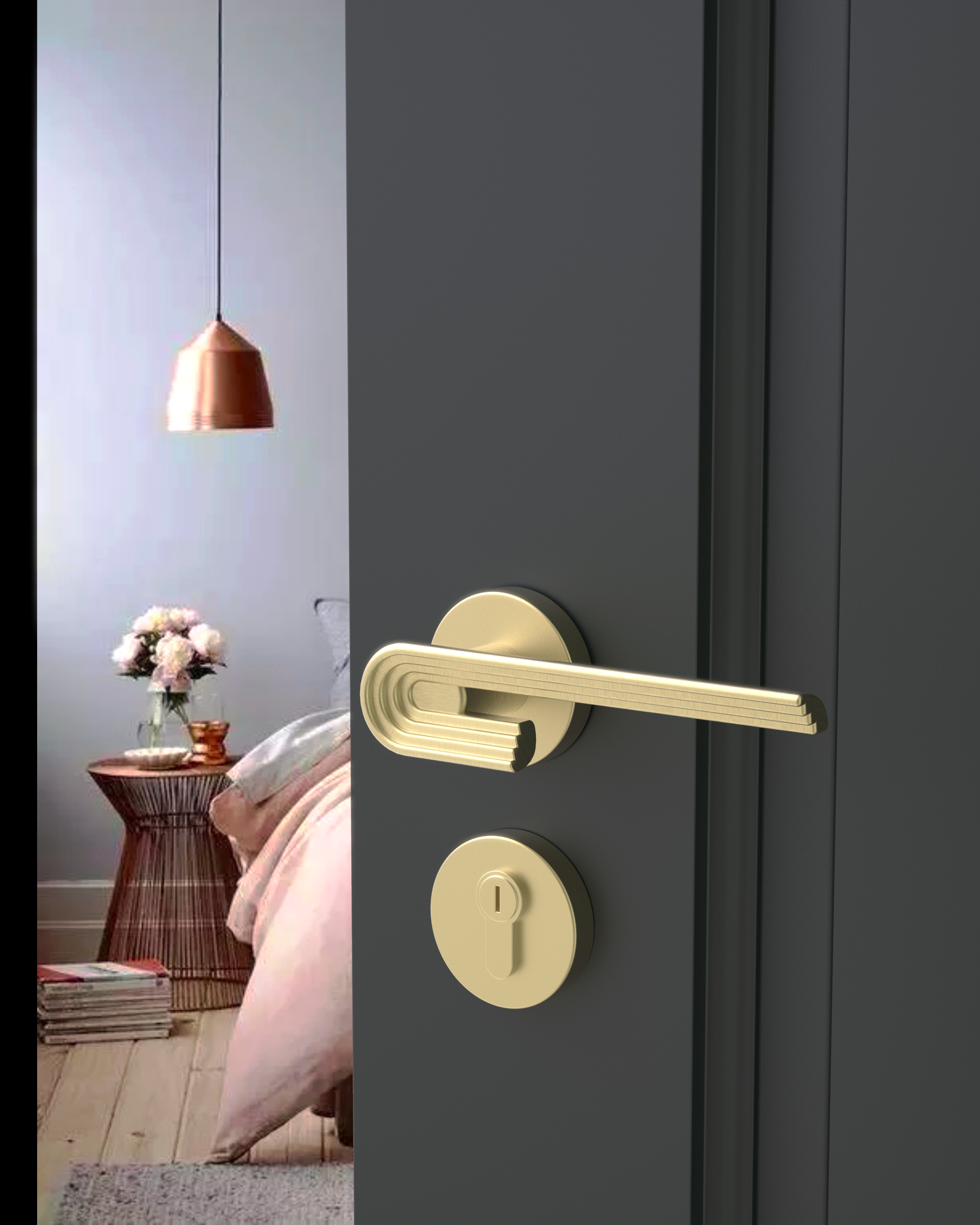 Interior design，Retro，NEW，Door lock，