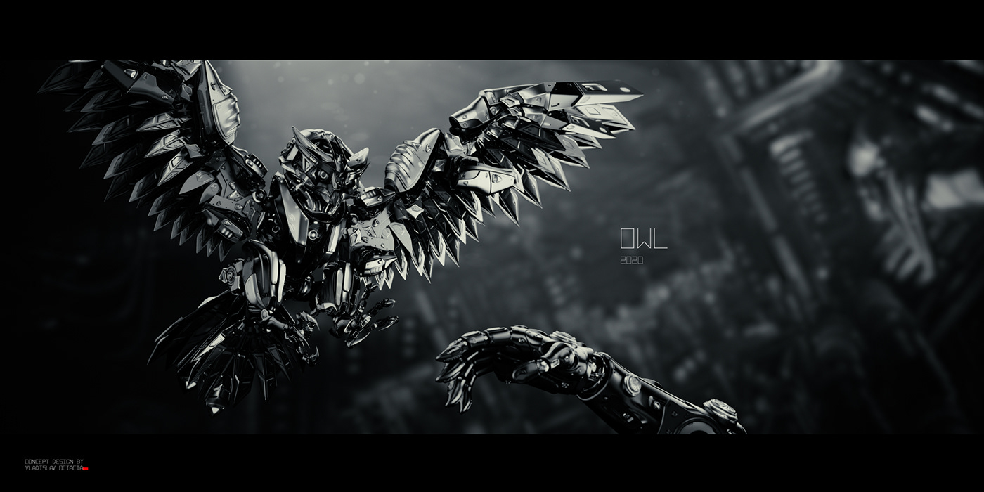 owl，steel，predator，science fiction，Arm，