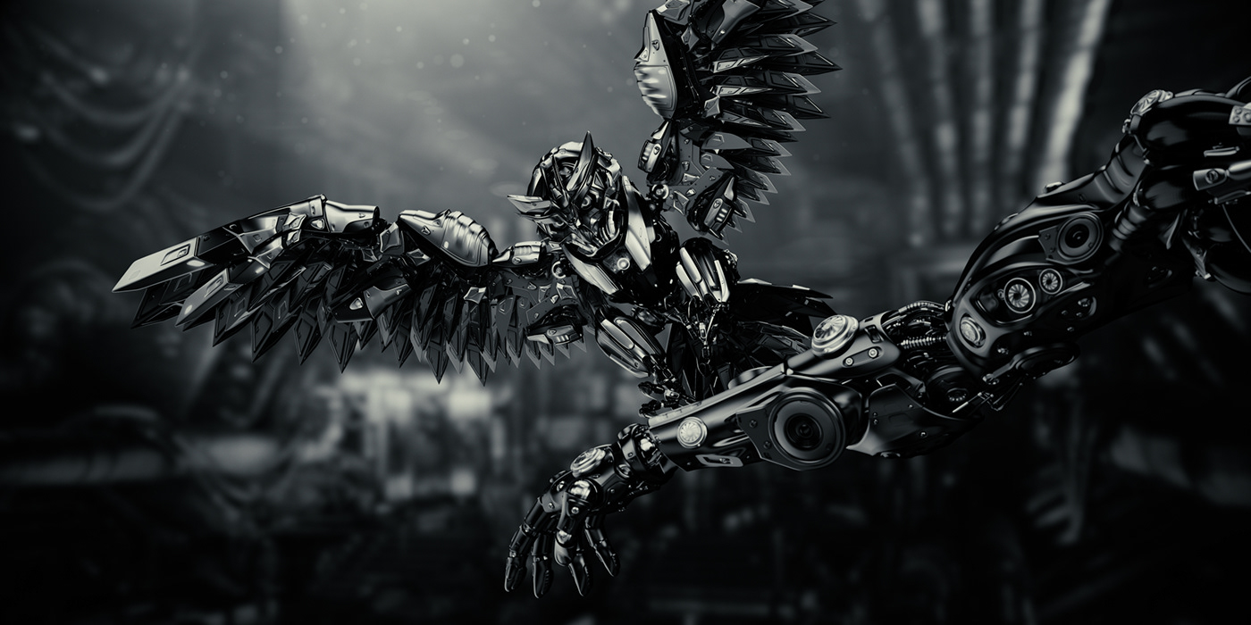 owl，steel，predator，science fiction，Arm，