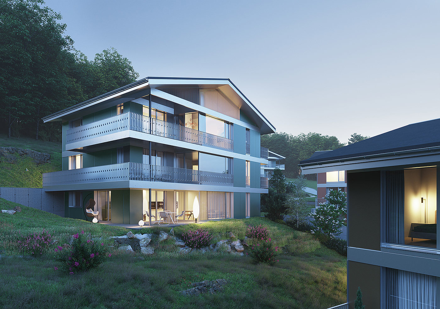 Edvin Skiesten，3D rendering，residence，