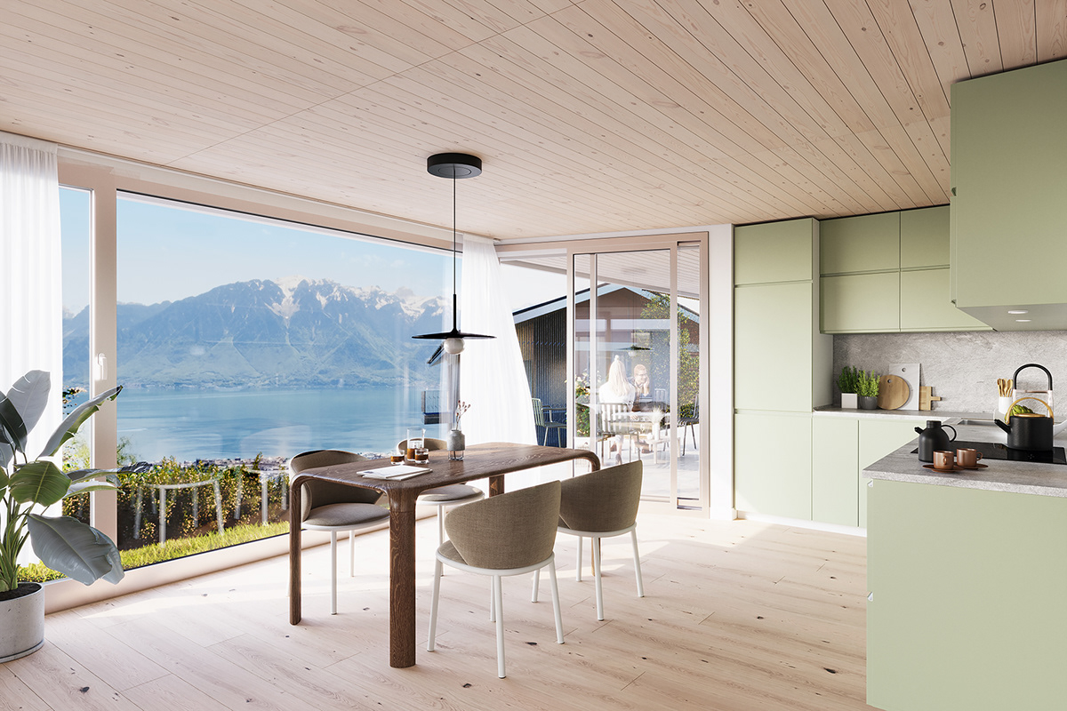 Edvin Skiesten，3D rendering，residence，