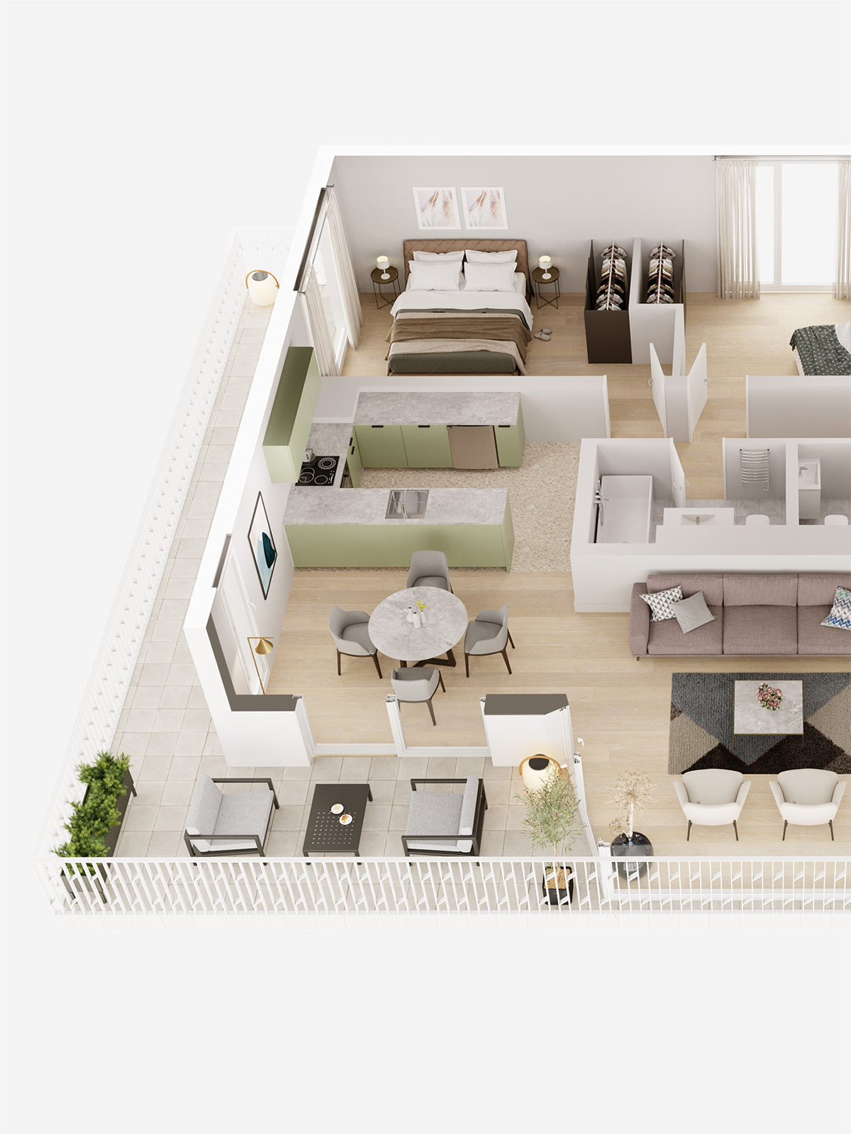 Edvin Skiesten，3D rendering，residence，