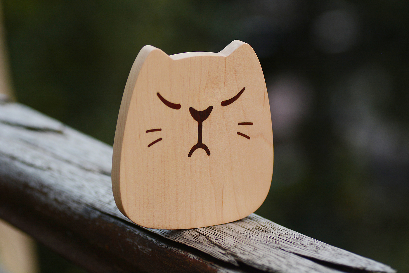 Quality life - Aojiao meow solid wood coaster，