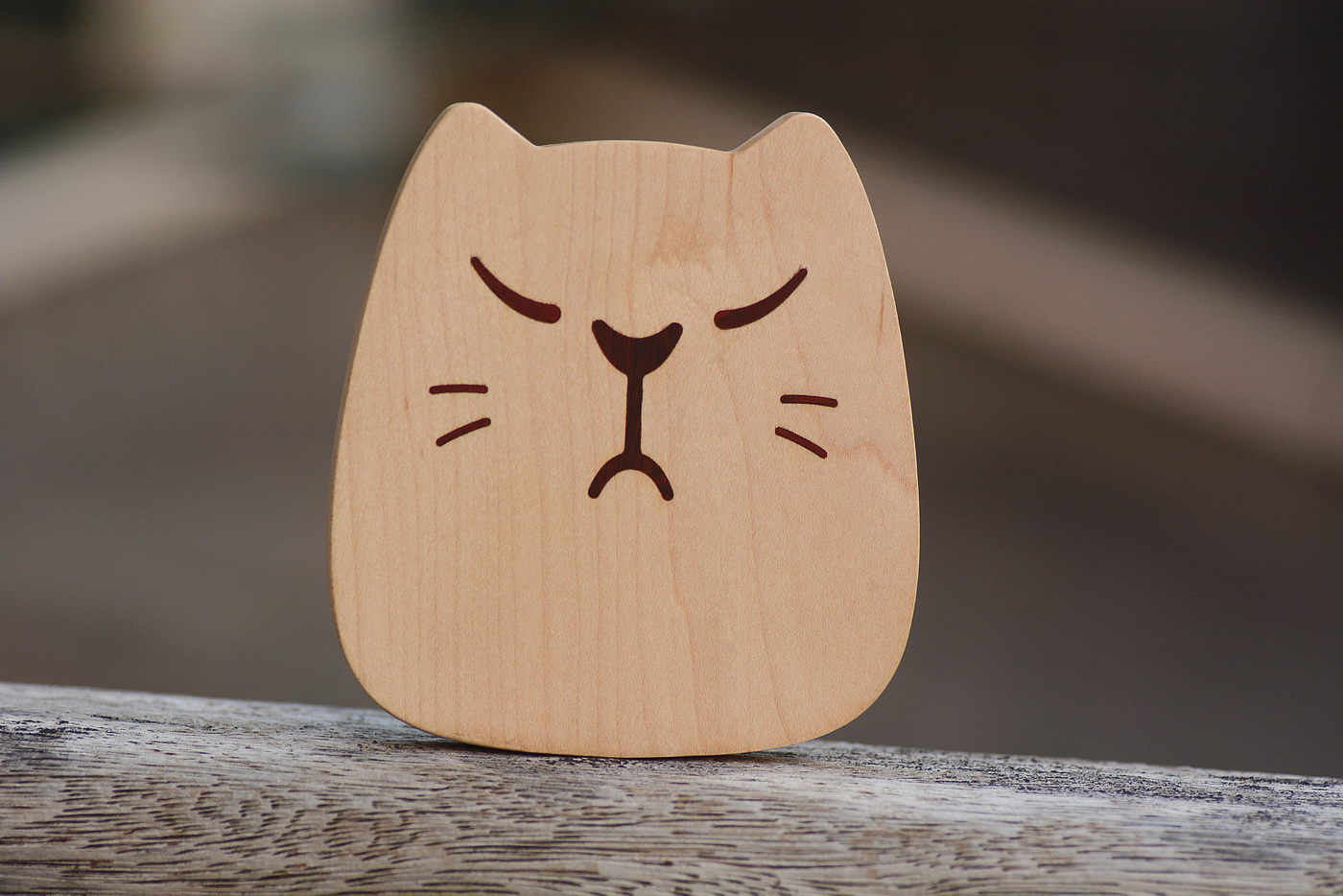 Quality life - Aojiao meow solid wood coaster，